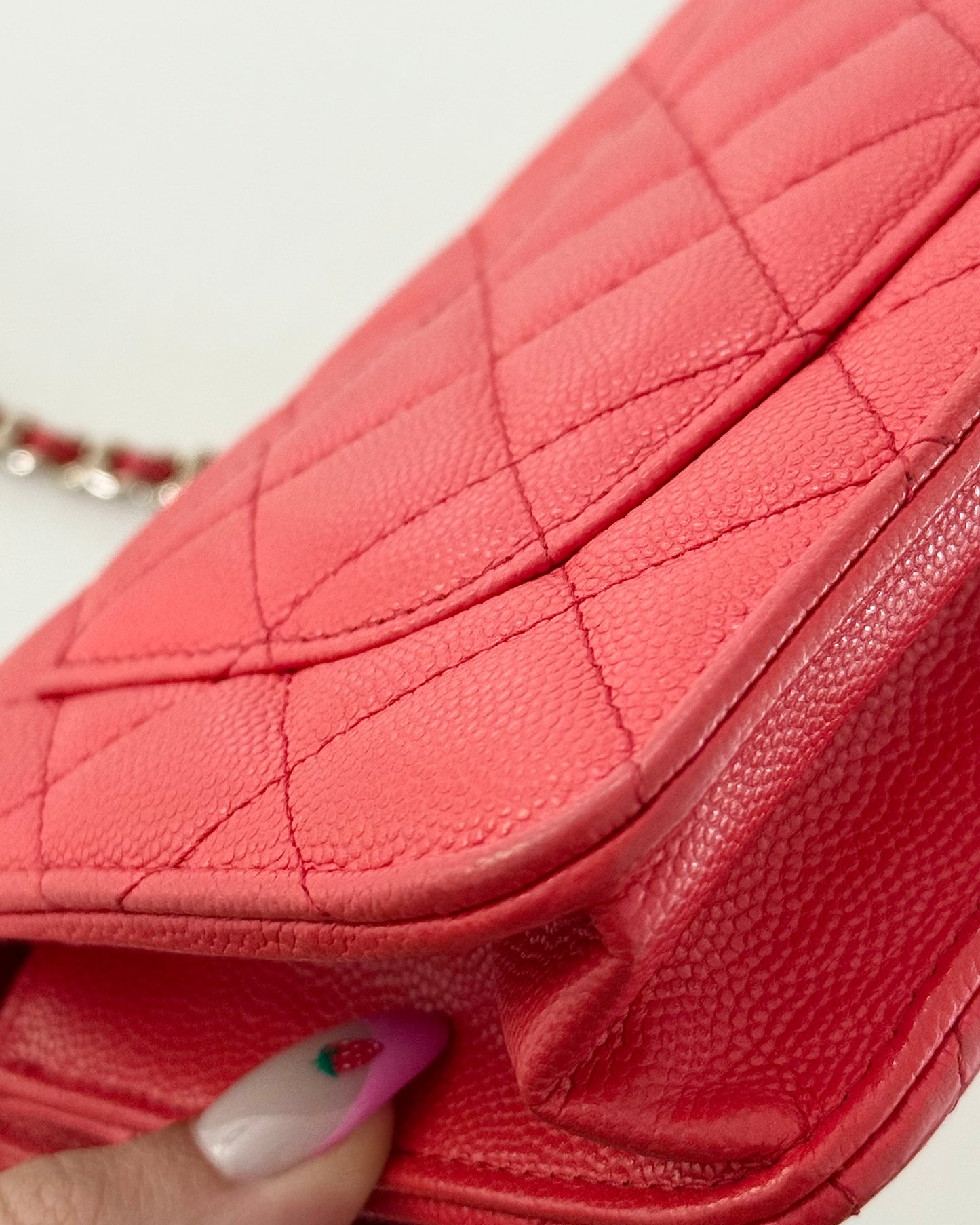 Chanel Red Caviar Classic Wallet on Chain