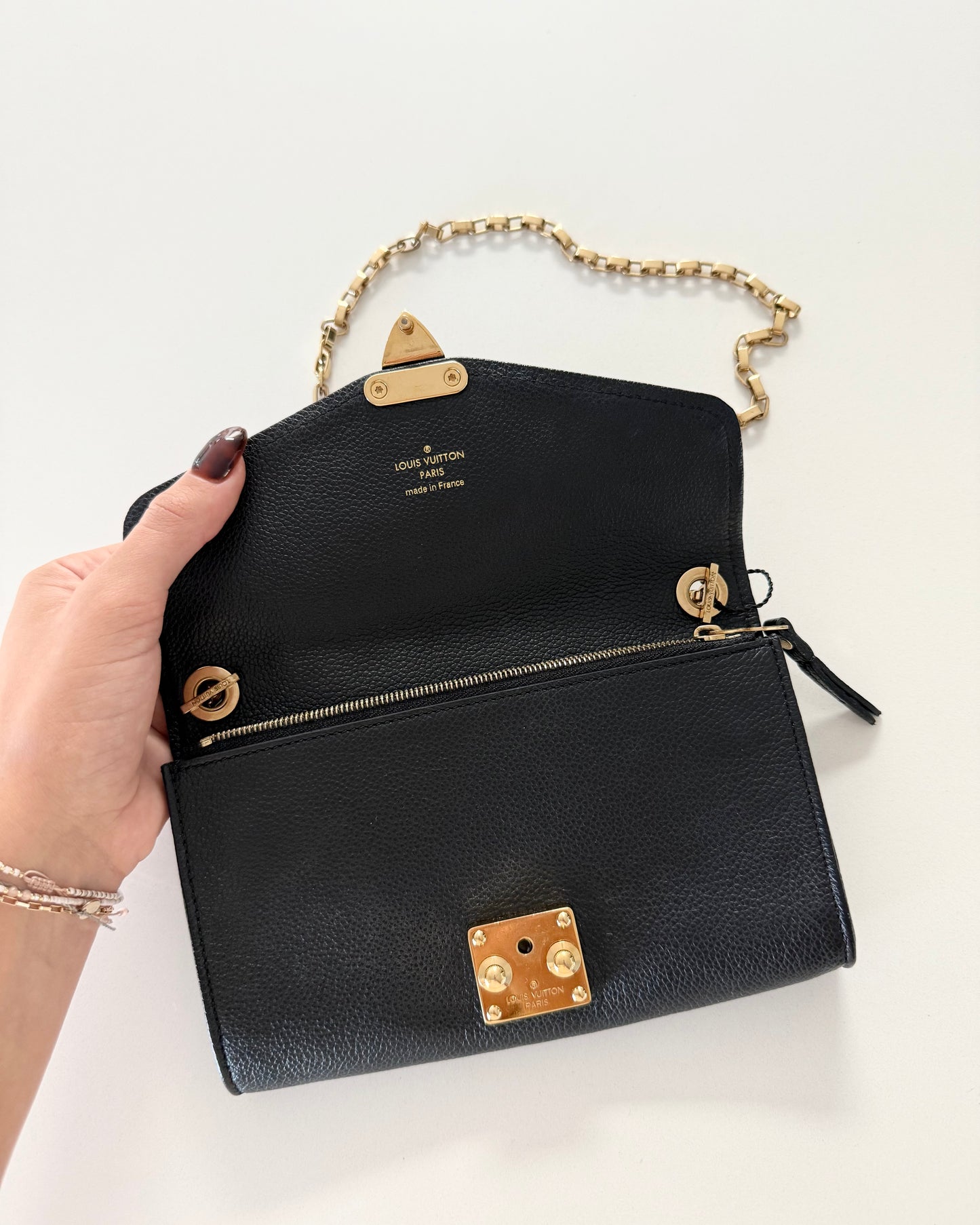 Louis Vuitton Black Monogram Empreinte Leather St Germain Pochette Bag
