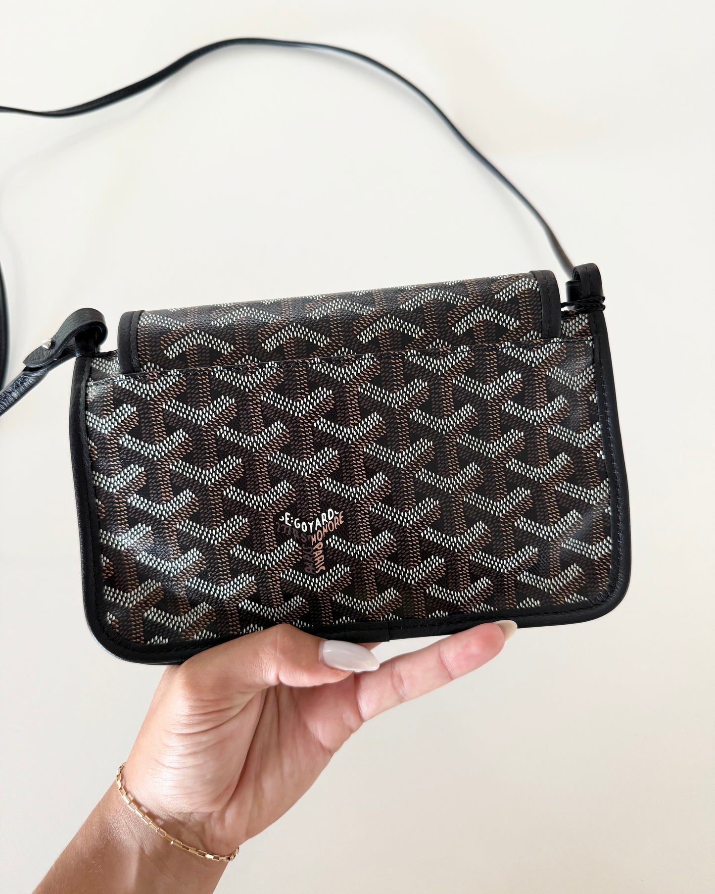 Goyard Black/Brown Chevron Print Coated Canvas Plumet Crossbody Bag