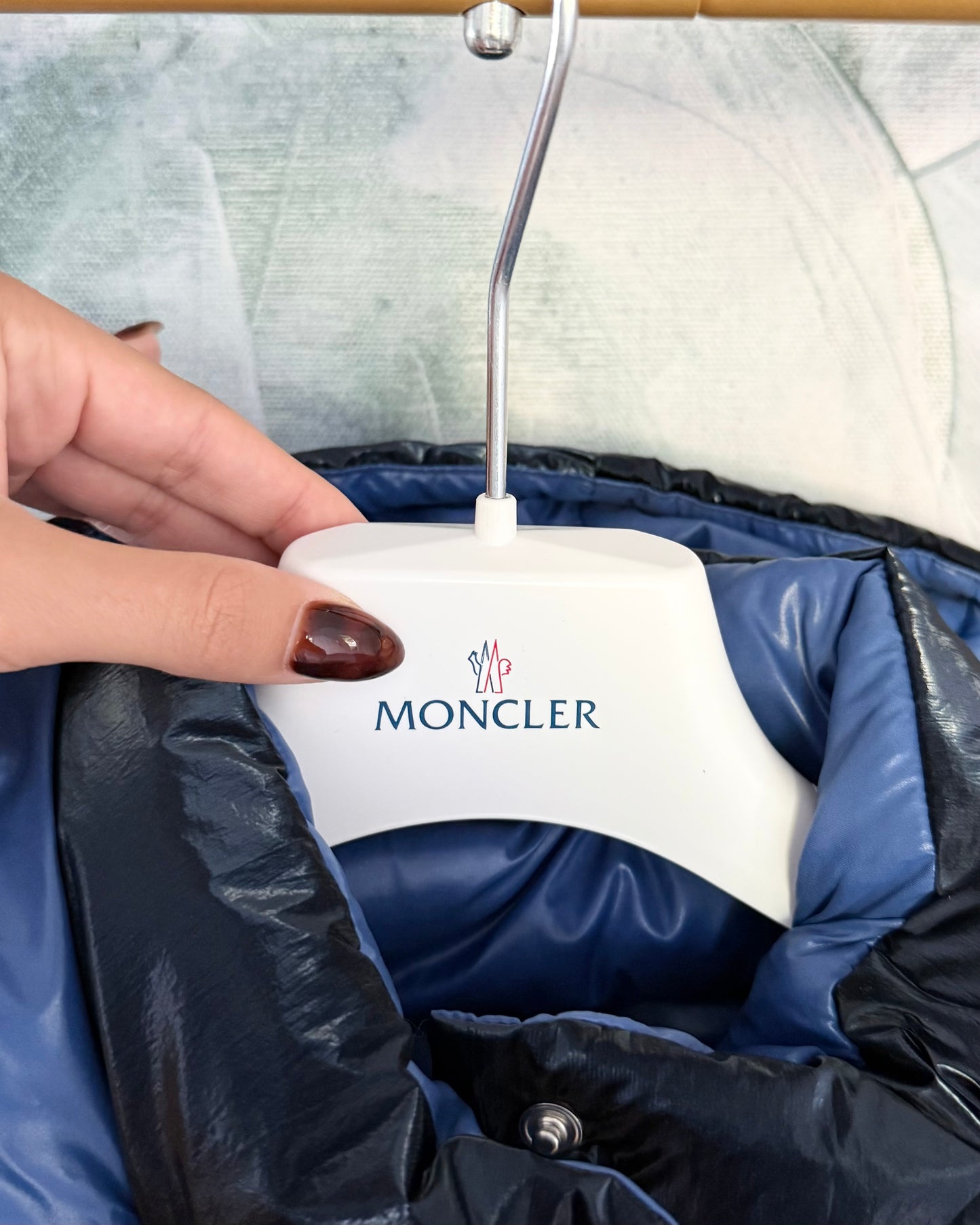 Moncler Metallic Blue Down Gaou Parka Jacket size 2/M