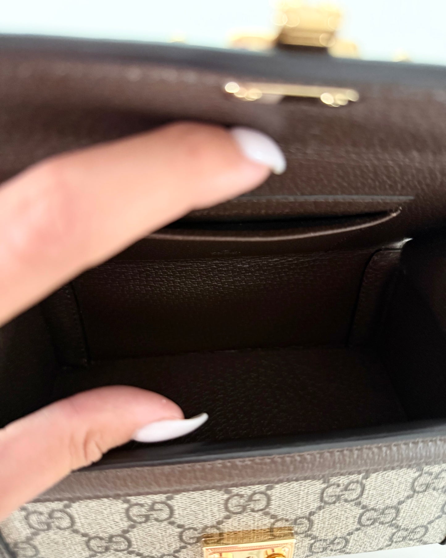 Gucci Beige/Ebony GG Coated Canvas Leather Mini Trunk/Crossbody Bag