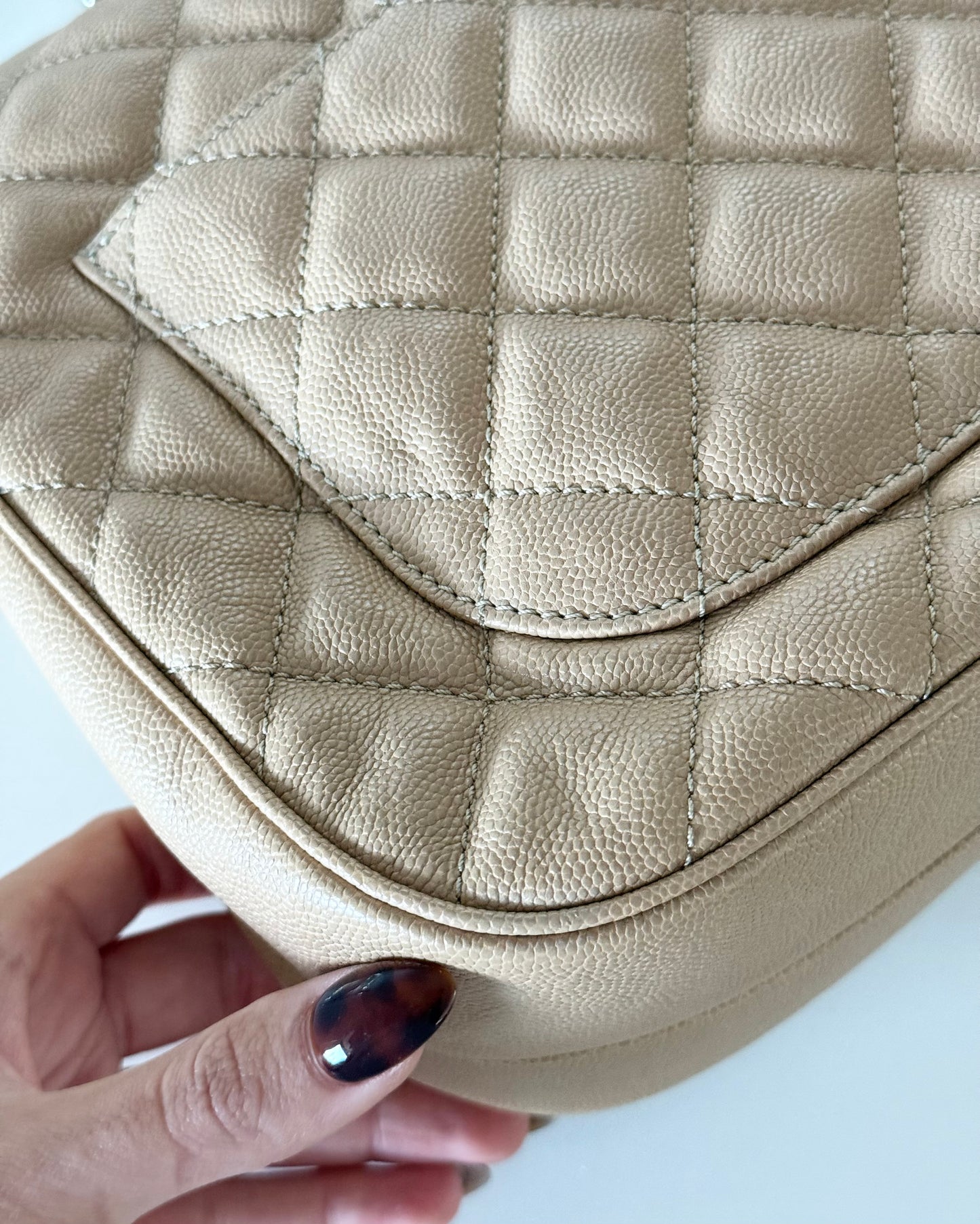 Chanel Beige Caviar Quilted Large Urban Companion Flap Bag. 25 series from 2018