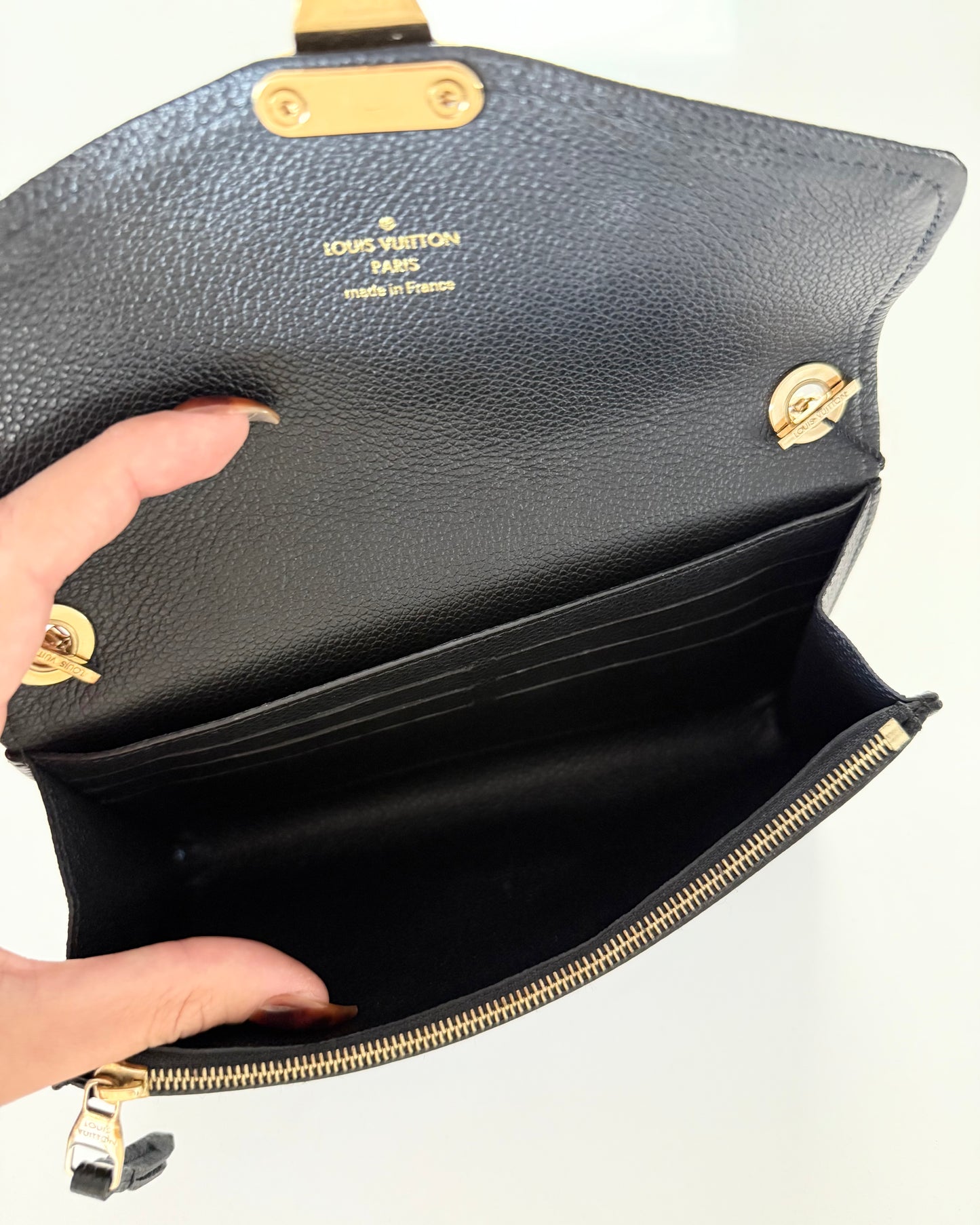 Louis Vuitton Black Monogram Empreinte Leather St Germain Pochette Bag