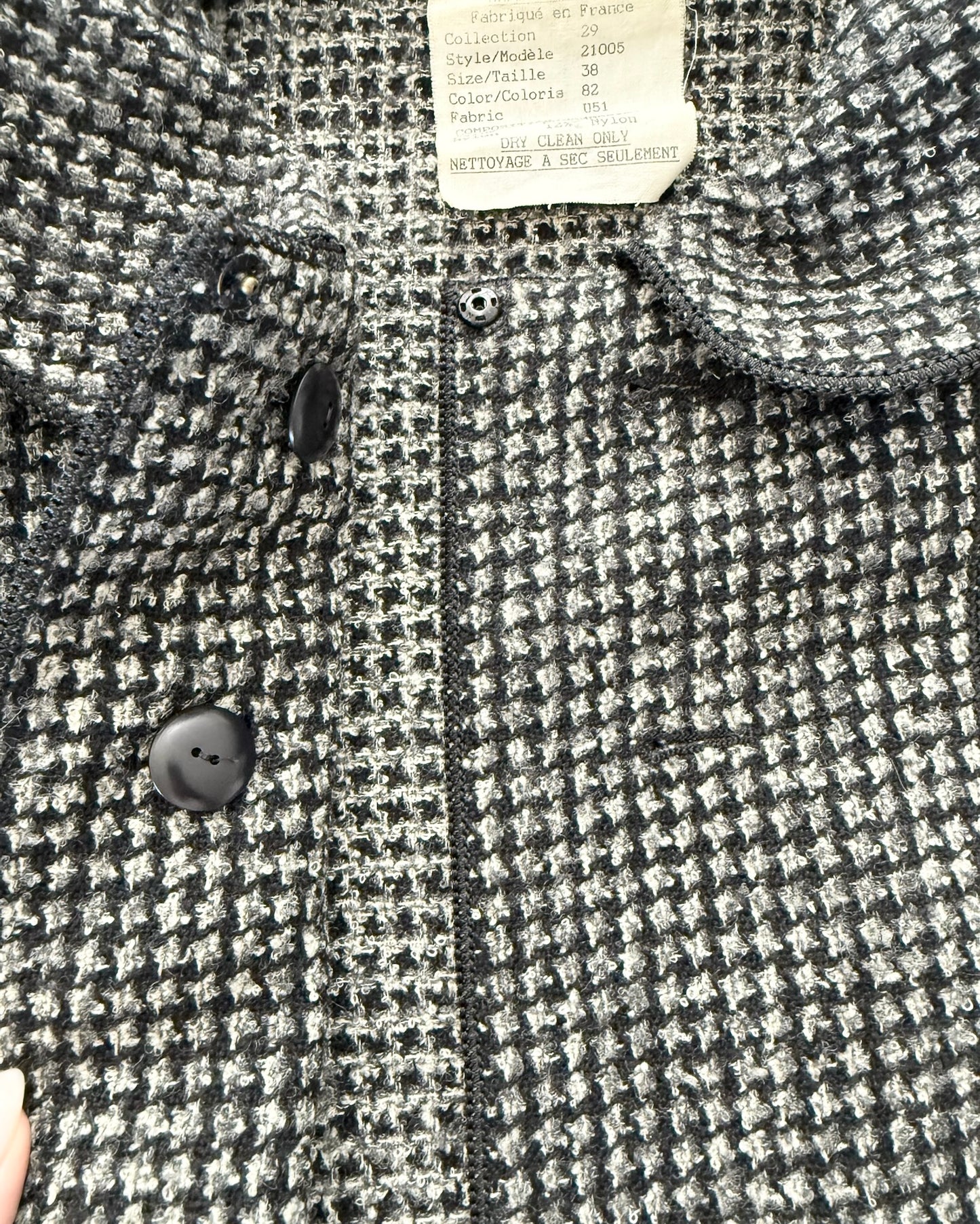 Chanel SUPER RARE Black Tweed Jacket from 29 collection 1992