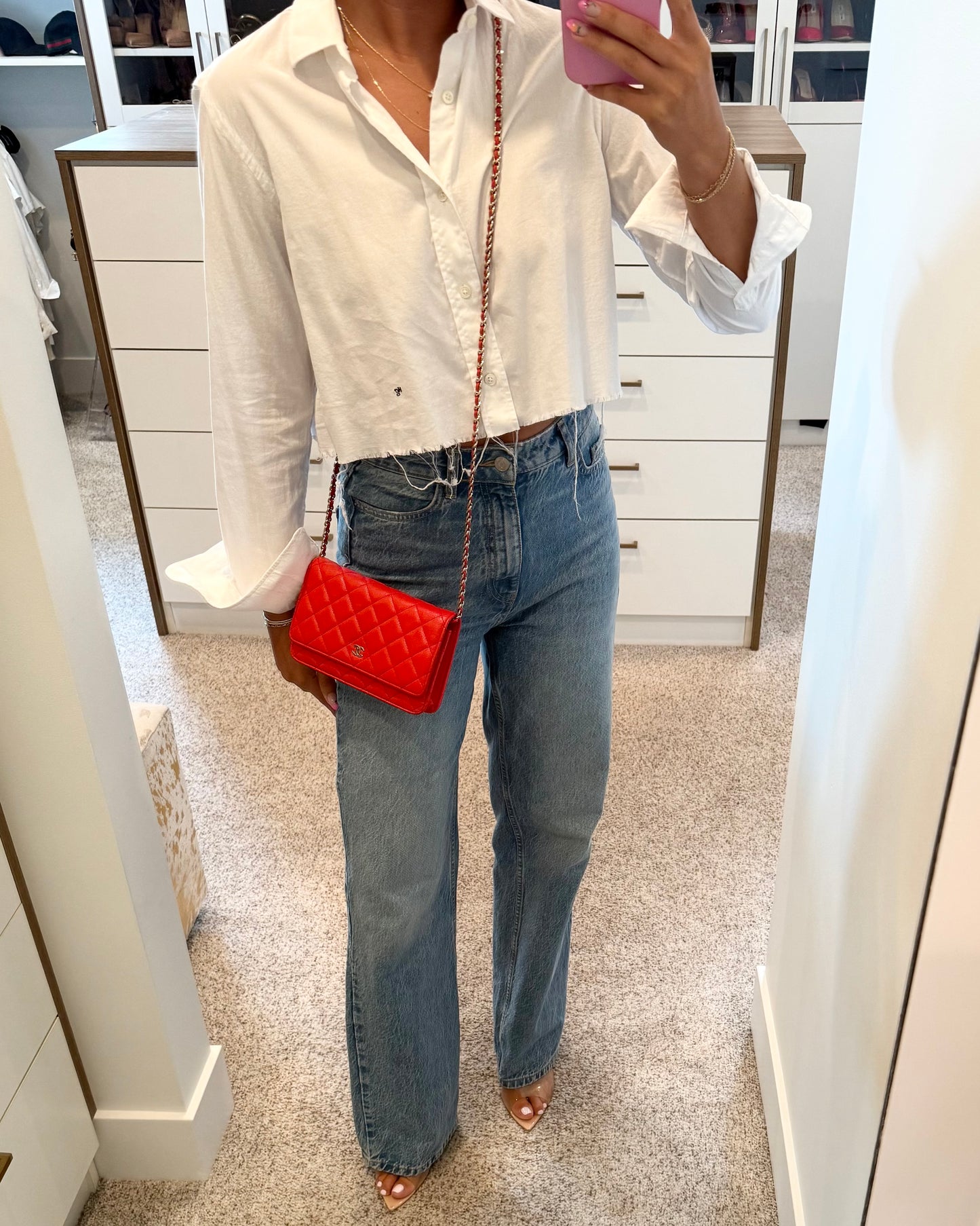 Chanel Red Caviar Classic Wallet on Chain