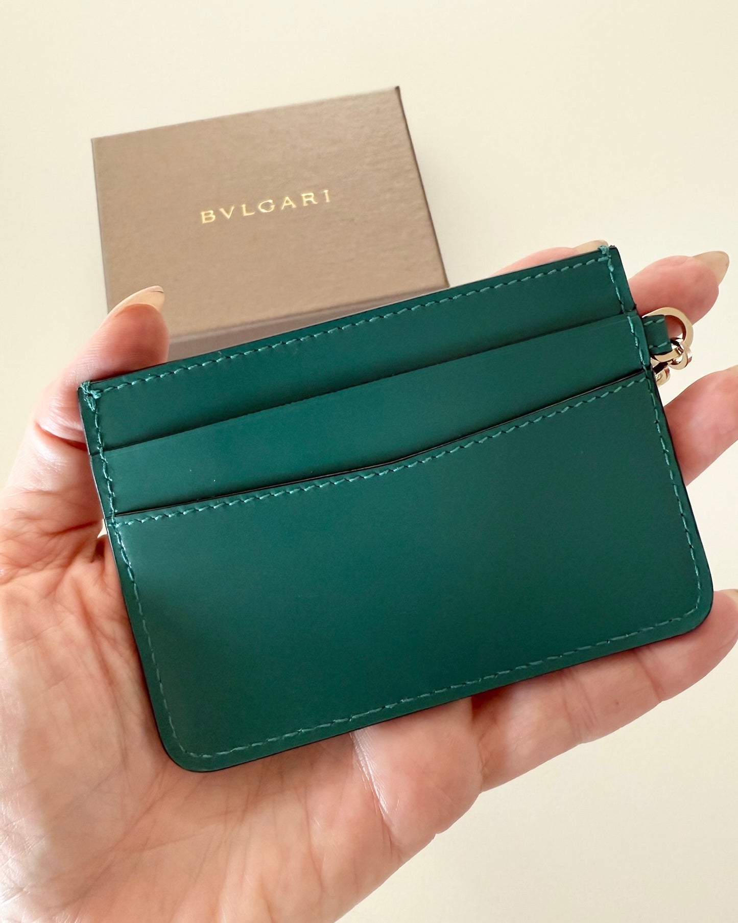 Bulgari Green Serpenti Hanging Snake Card Holder