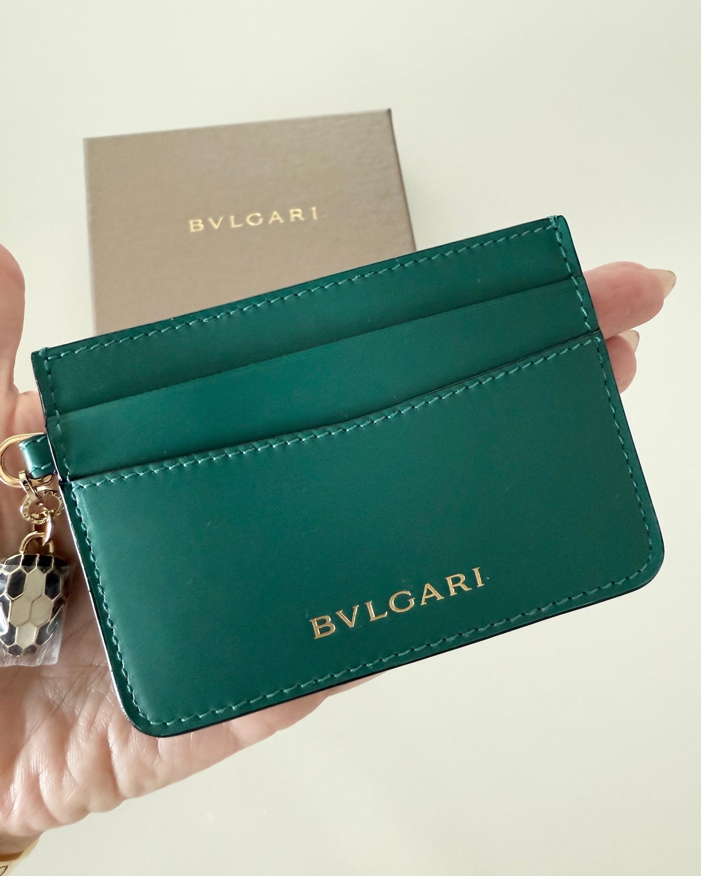 Bulgari Green Serpenti Hanging Snake Card Holder