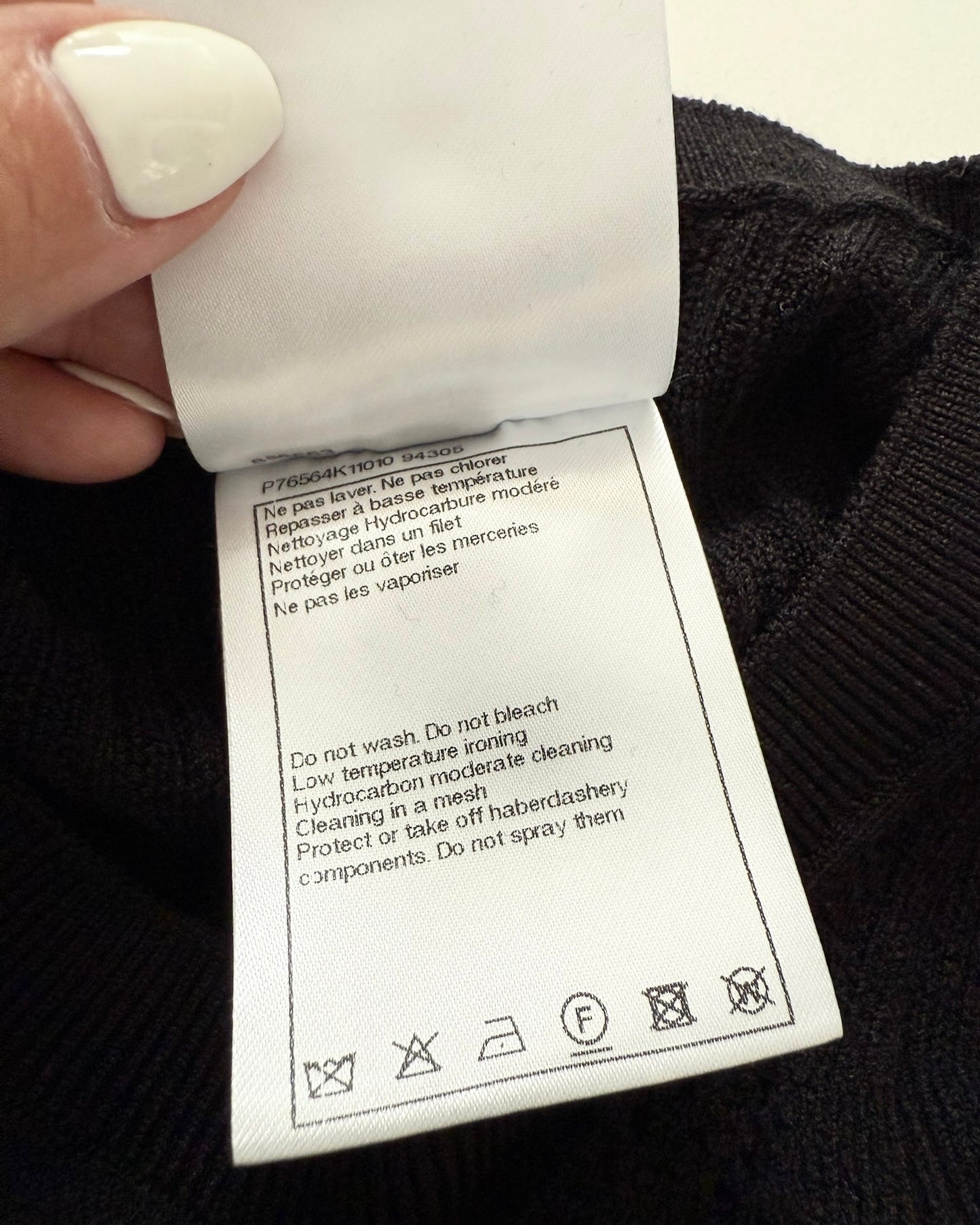 Chanel Black Long Sleeve Stretchy Mini Dress