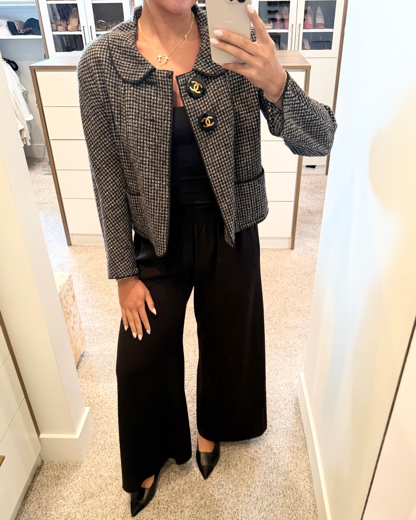 Chanel SUPER RARE Black Tweed Jacket from 29 collection 1992