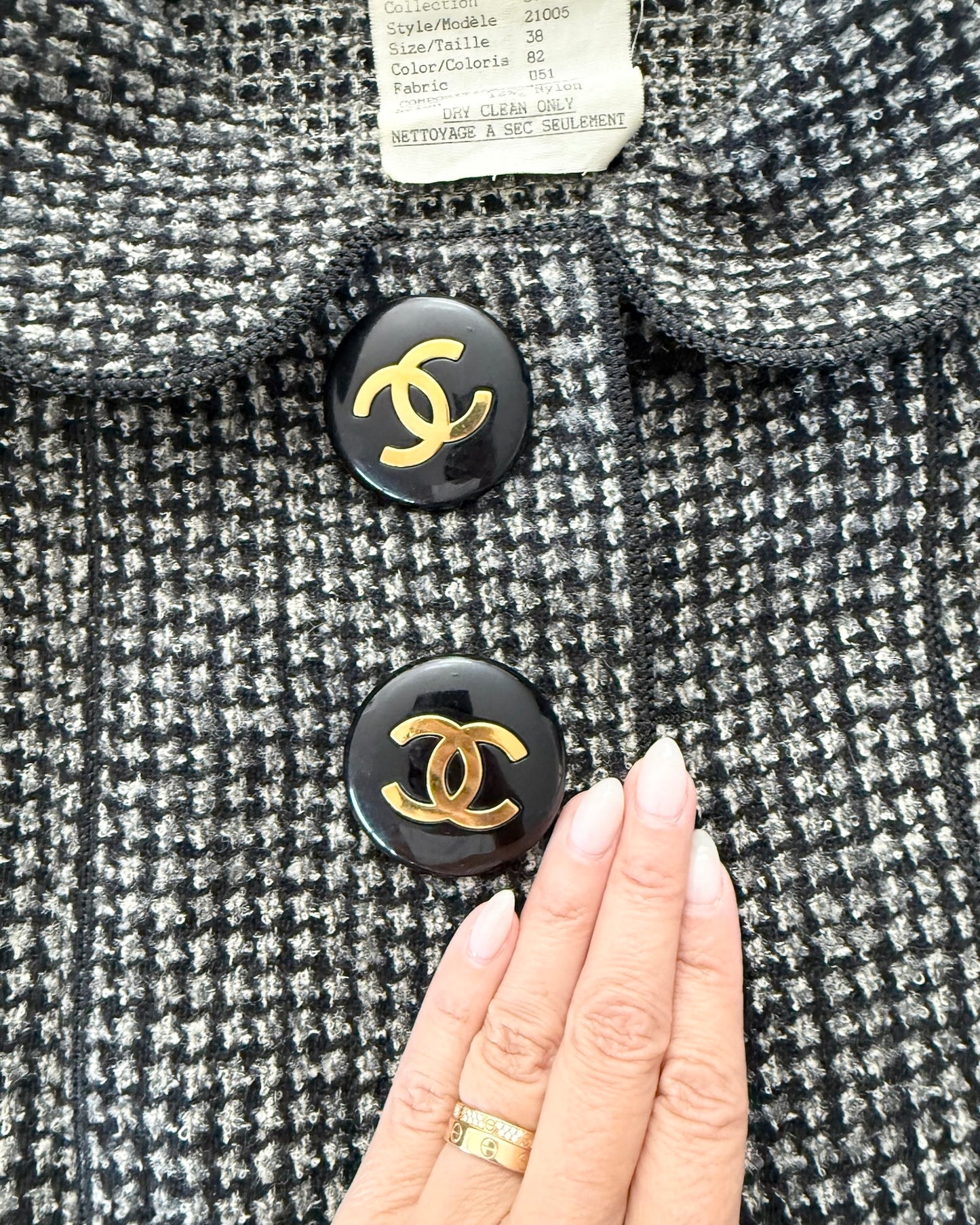 Chanel SUPER RARE Black Tweed Jacket from 29 collection 1992