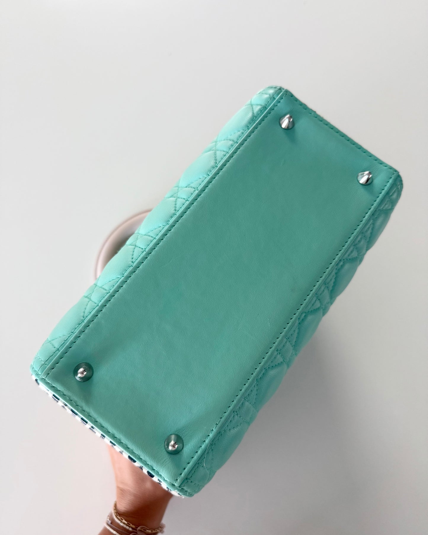 Christian Dior Turquoise and Spotted Python Medium Lady Dior