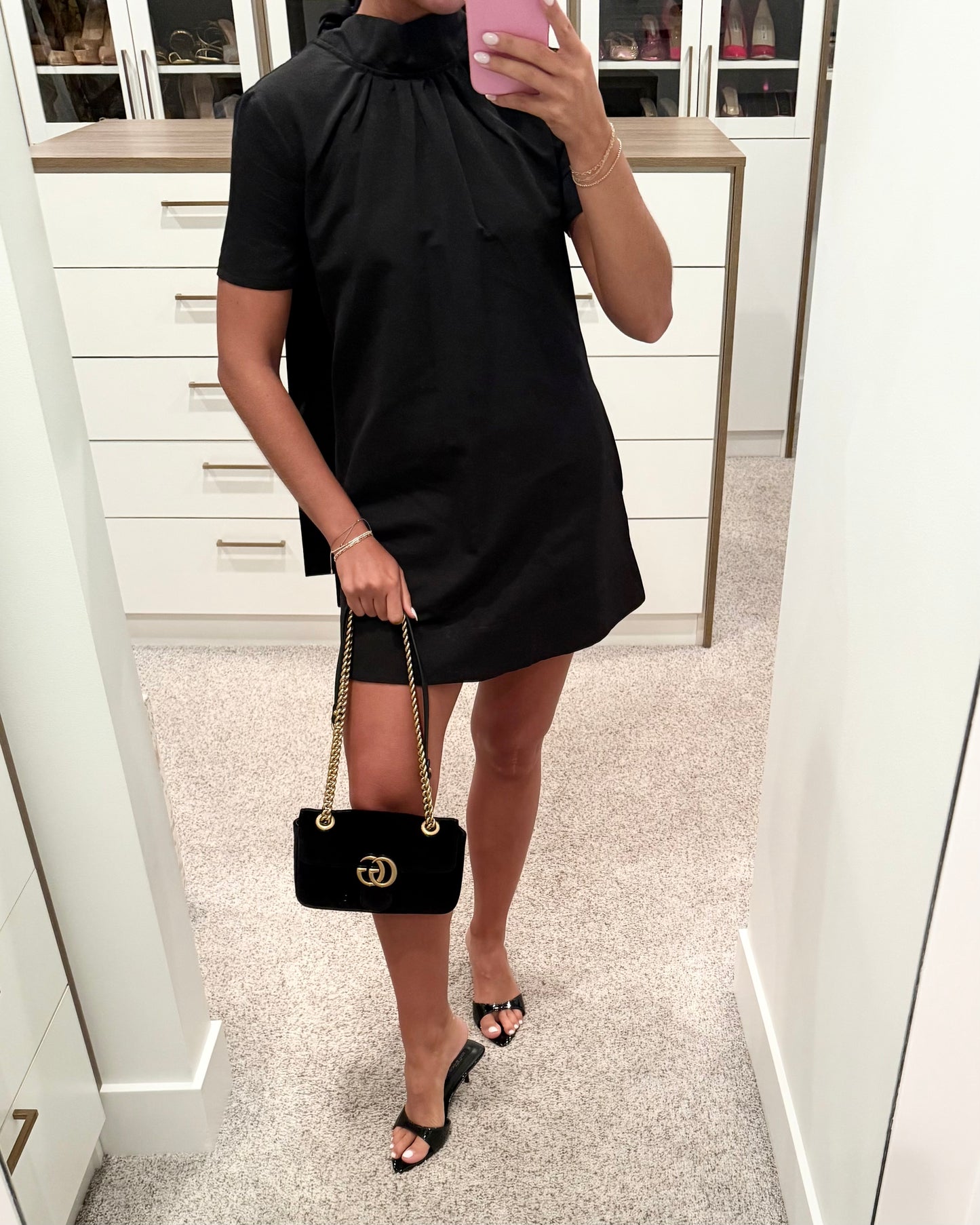 Gucci Black Velvet Marmont Mini Crossbody