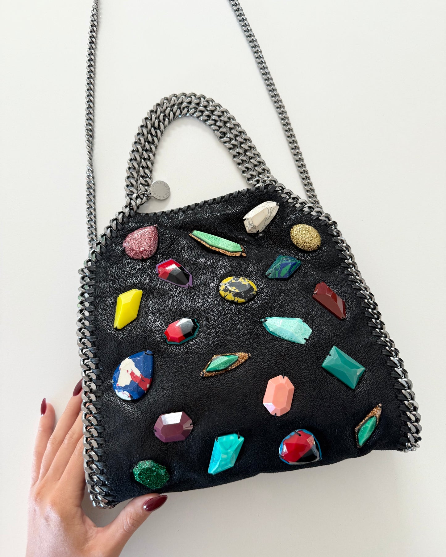 Stella McCartney Black Falabella Embellished Small Tote
