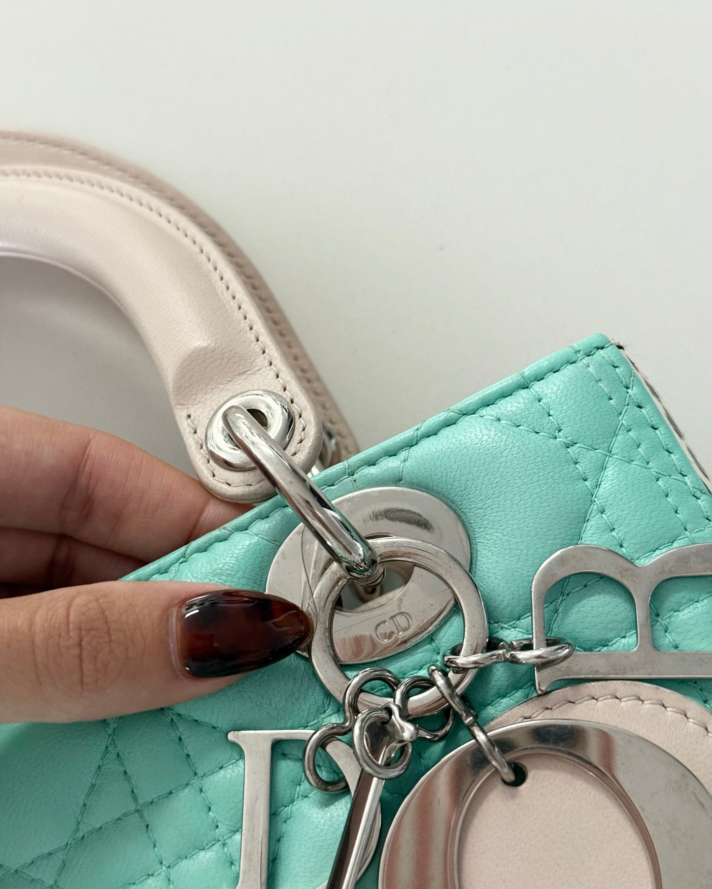 Christian Dior Turquoise and Spotted Python Medium Lady Dior