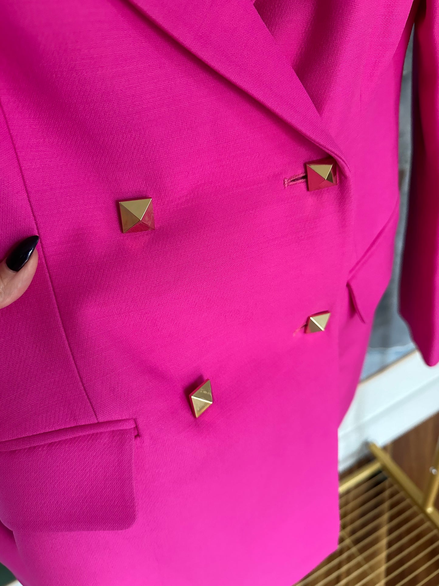 Valentino Bright Pink Rockstud Blazer size 40/4