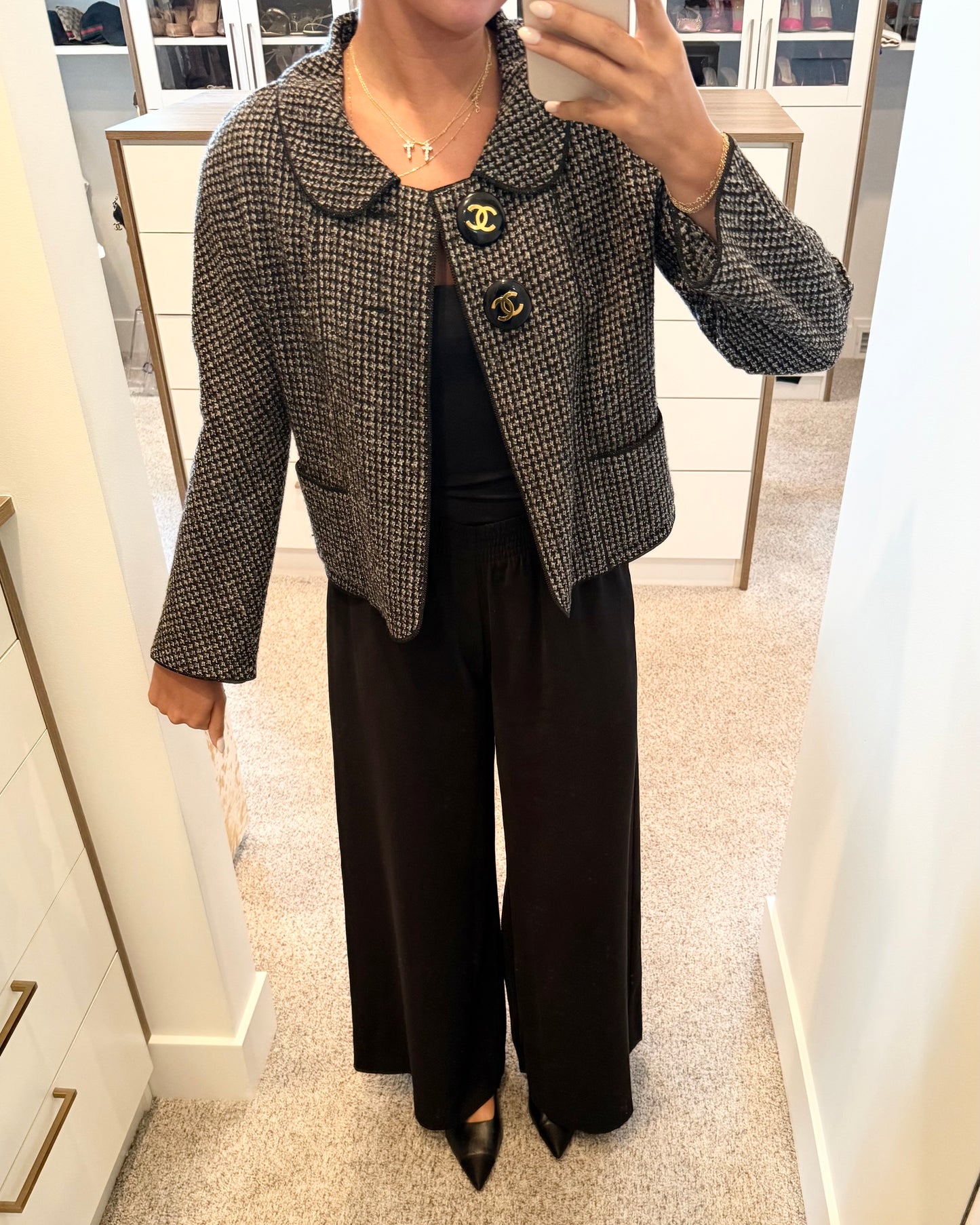 Chanel SUPER RARE Black Tweed Jacket from 29 collection 1992