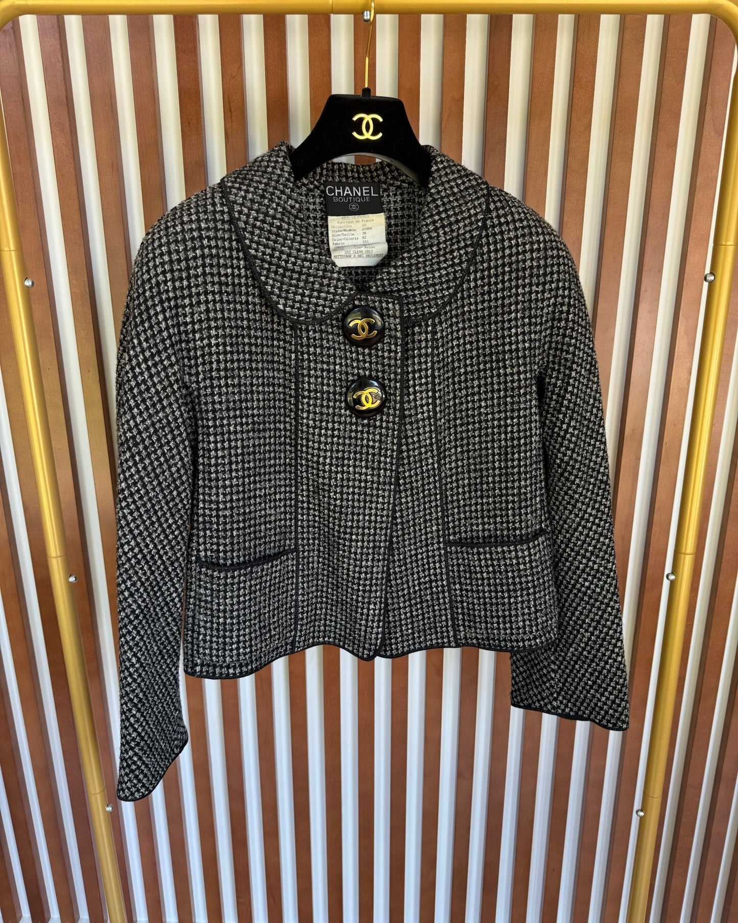 Chanel SUPER RARE Black Tweed Jacket from 29 collection 1992