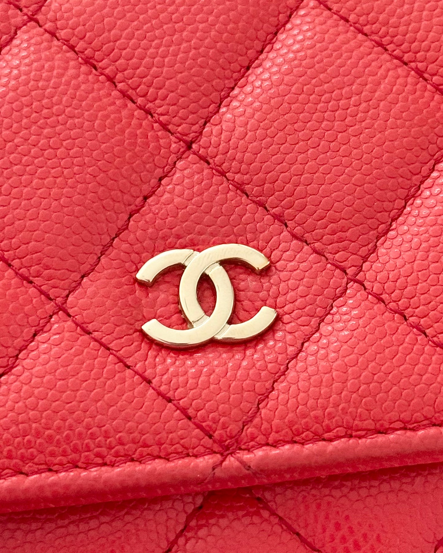 Chanel Red Caviar Classic Wallet on Chain