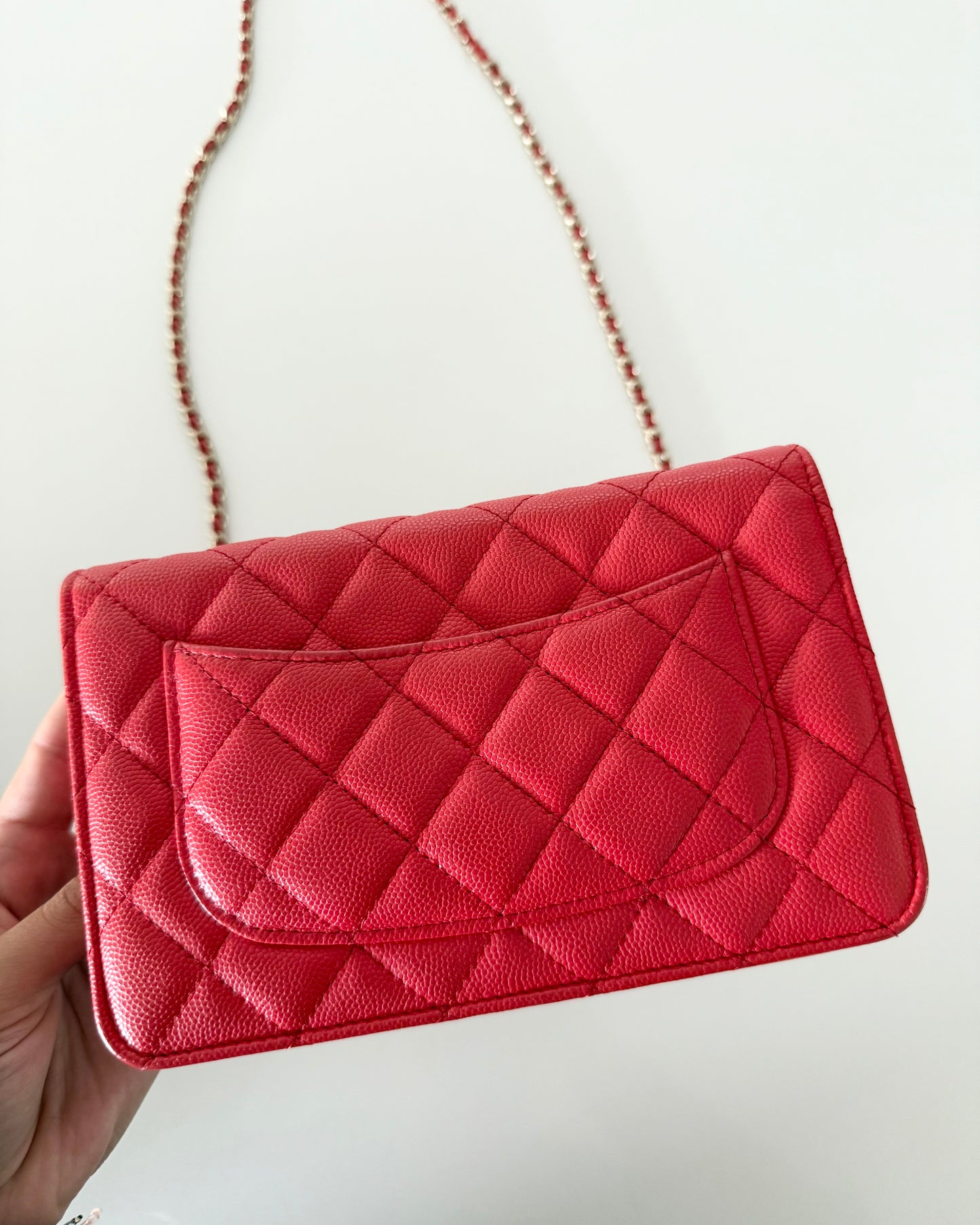 Chanel Red Caviar Classic Wallet on Chain