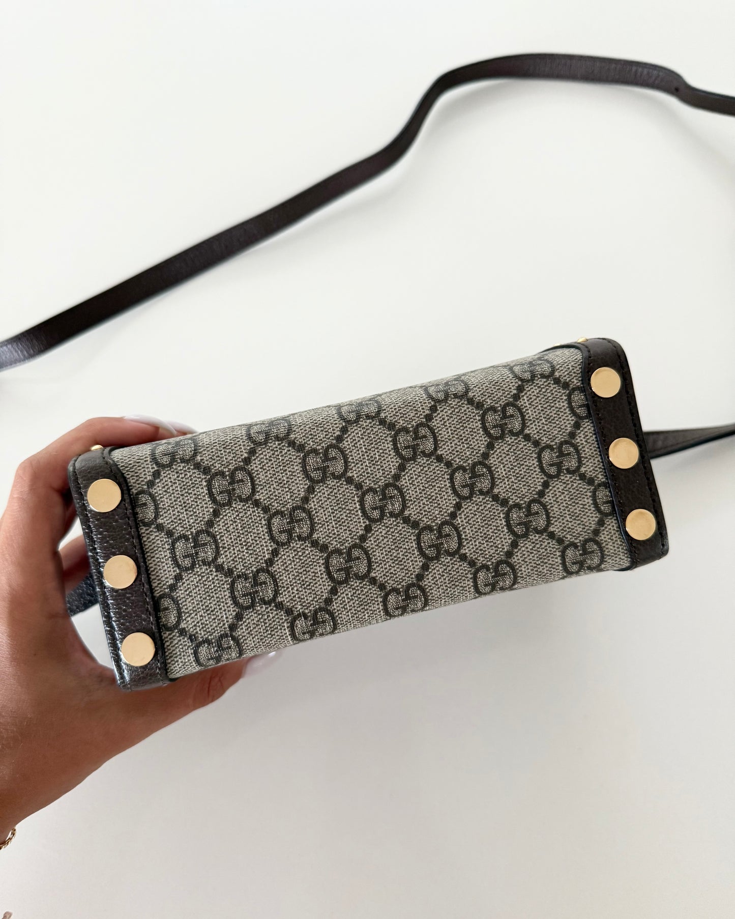 Gucci Beige/Ebony GG Coated Canvas Leather Mini Trunk/Crossbody Bag
