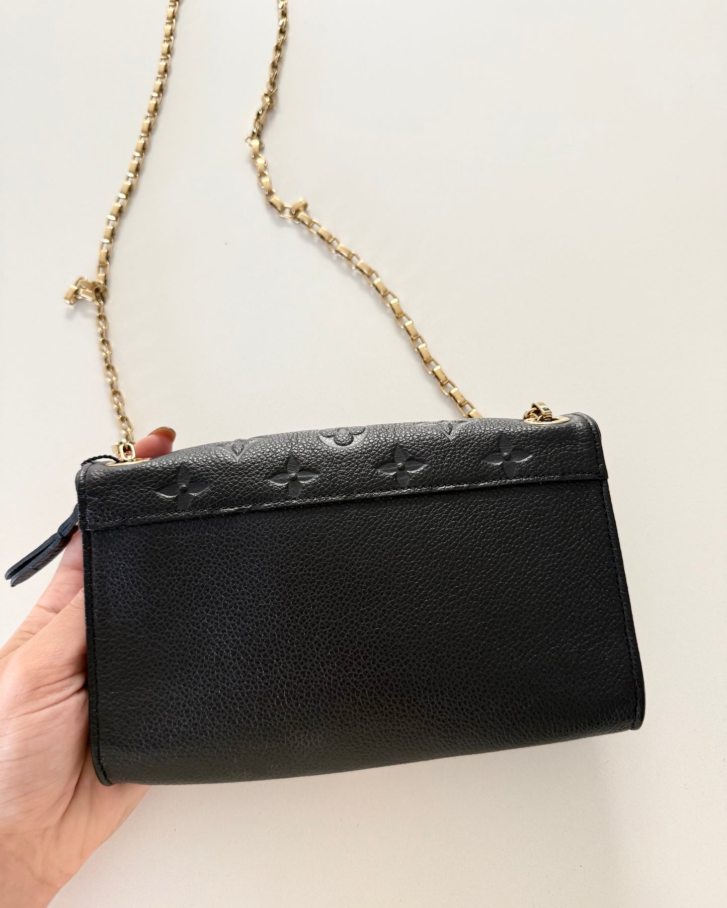Louis Vuitton Black Monogram Empreinte Leather St Germain Pochette Bag