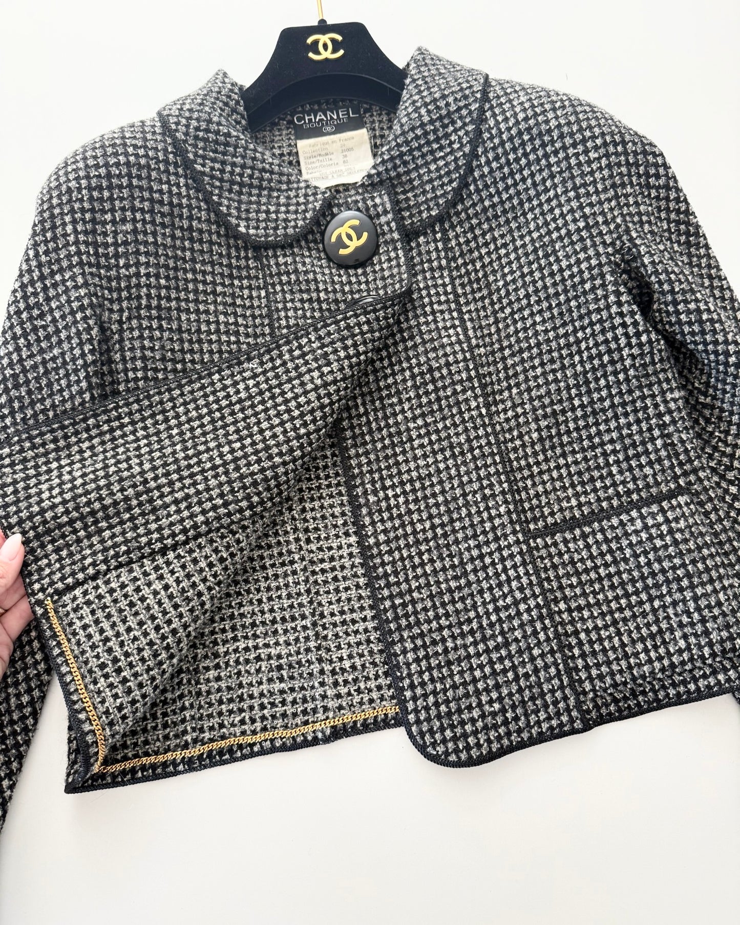 Chanel SUPER RARE Black Tweed Jacket from 29 collection 1992