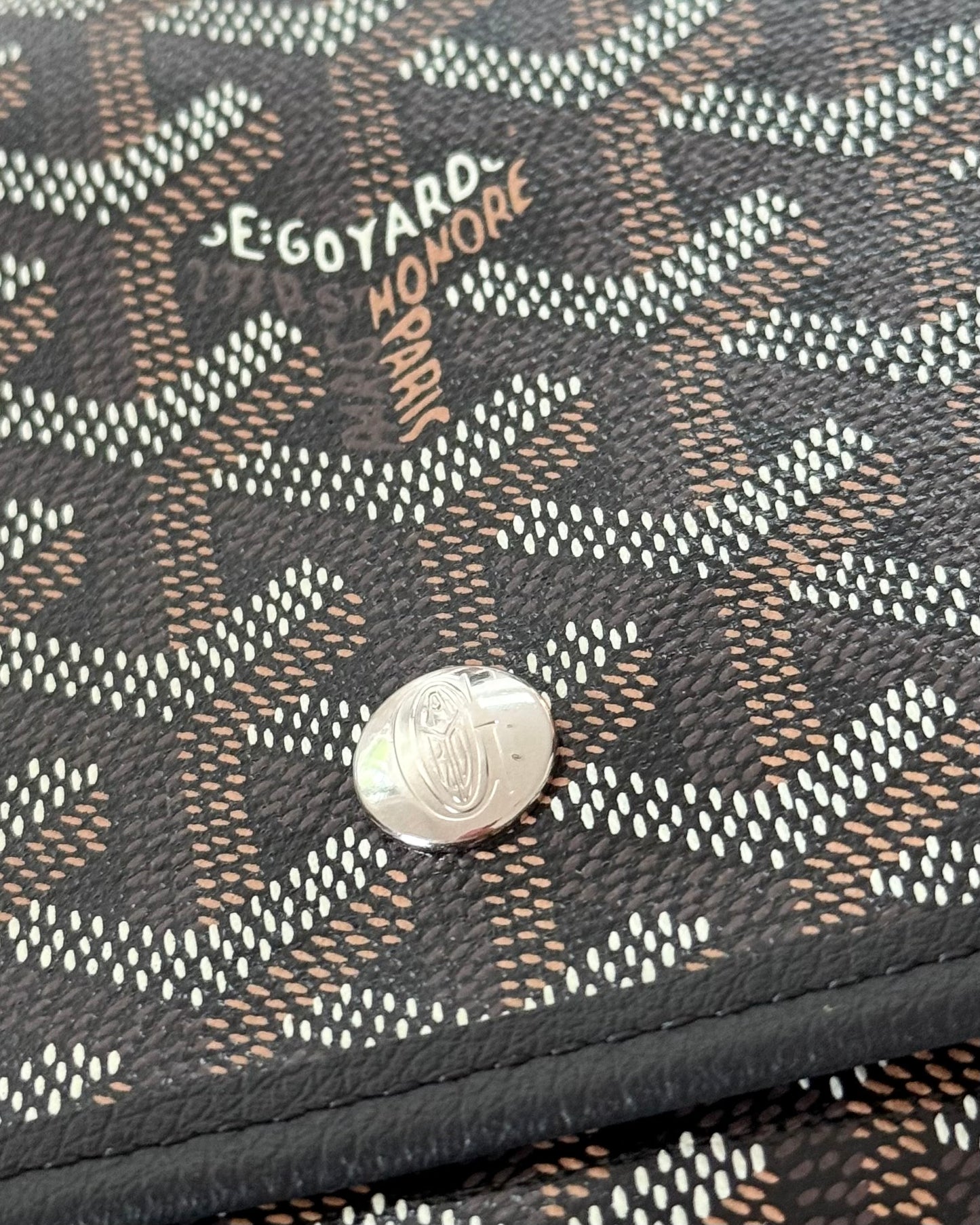 Goyard Black/Brown Chevron Print Coated Canvas Plumet Crossbody Bag