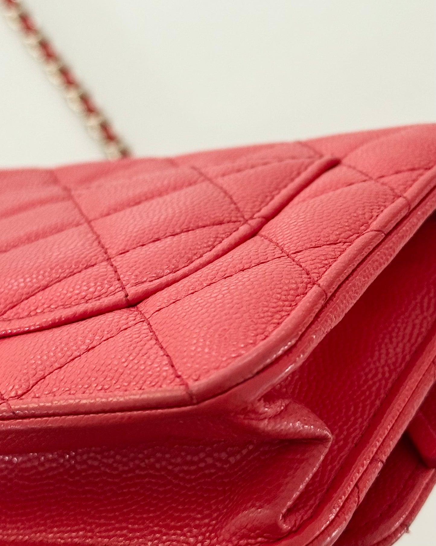 Chanel Red Caviar Classic Wallet on Chain