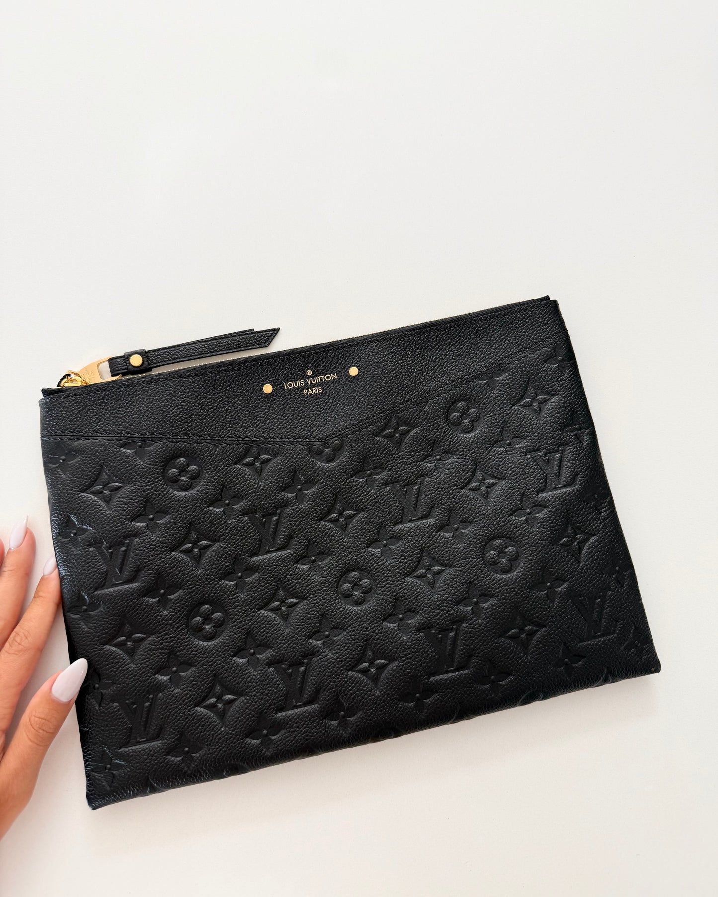Louis Vuitton Black Monogram Empreinte Leather Daily Pouch