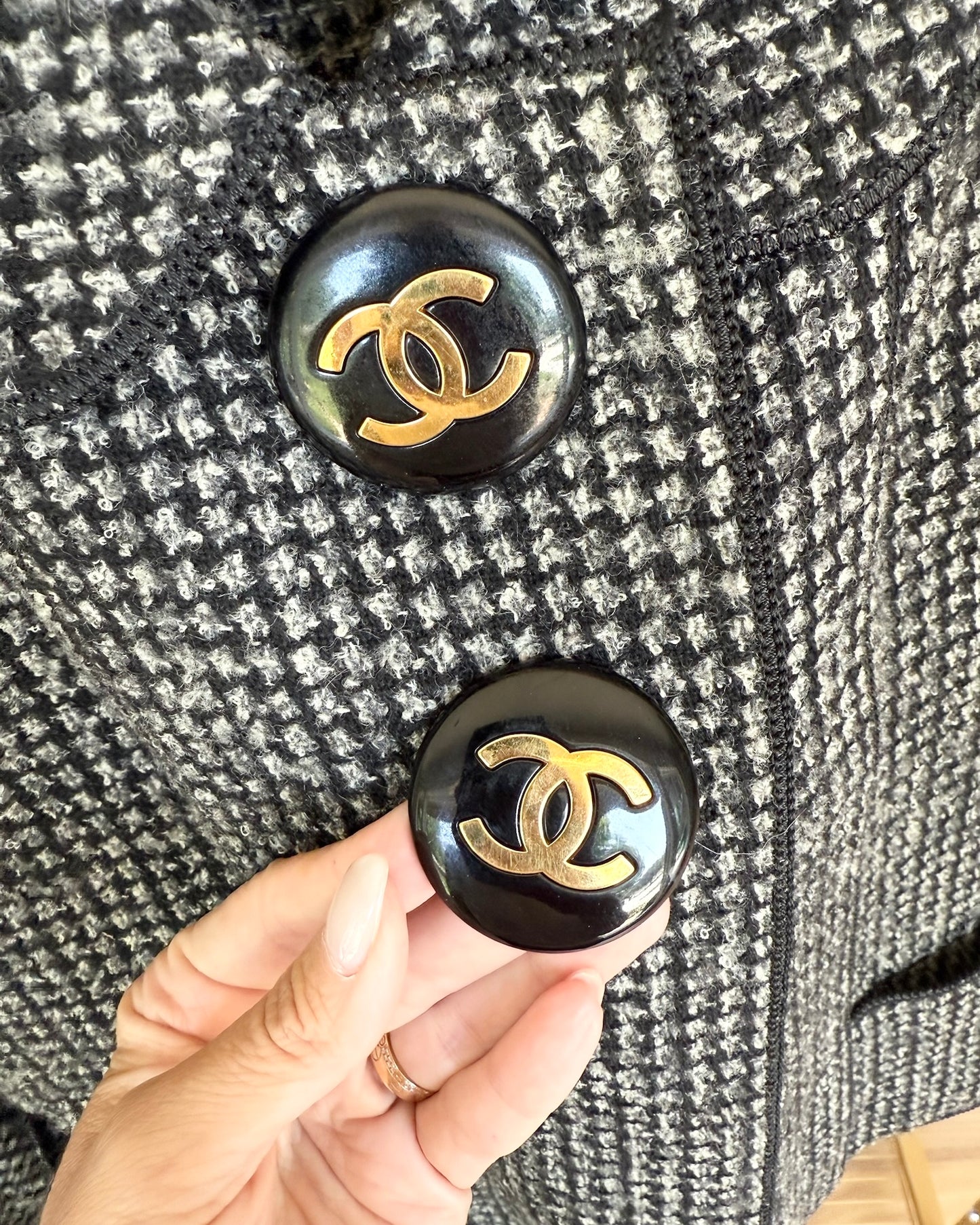 Chanel SUPER RARE Black Tweed Jacket from 29 collection 1992