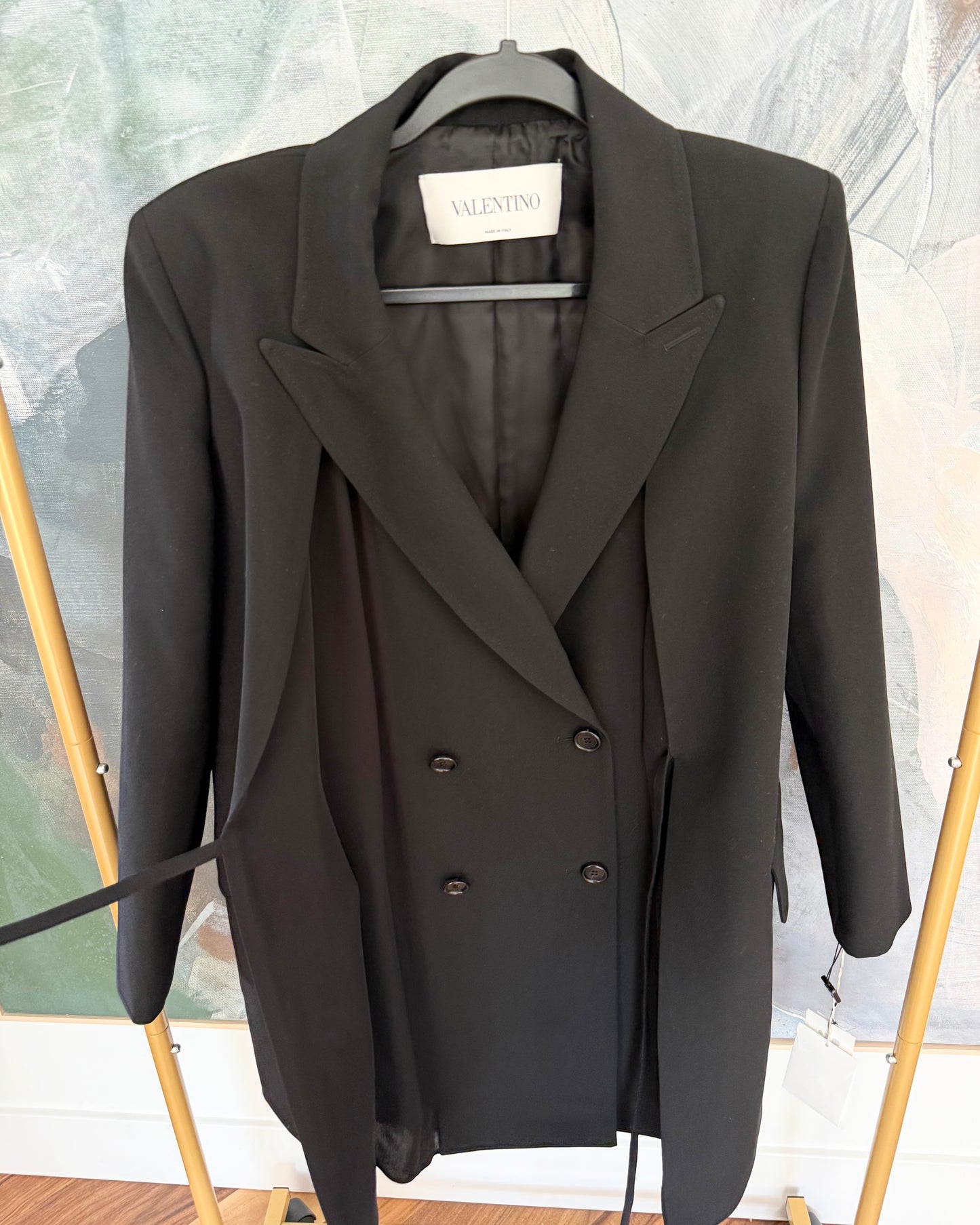 Valentino Black Bow-Tie Blazer Jacket Mini Dress Size 42