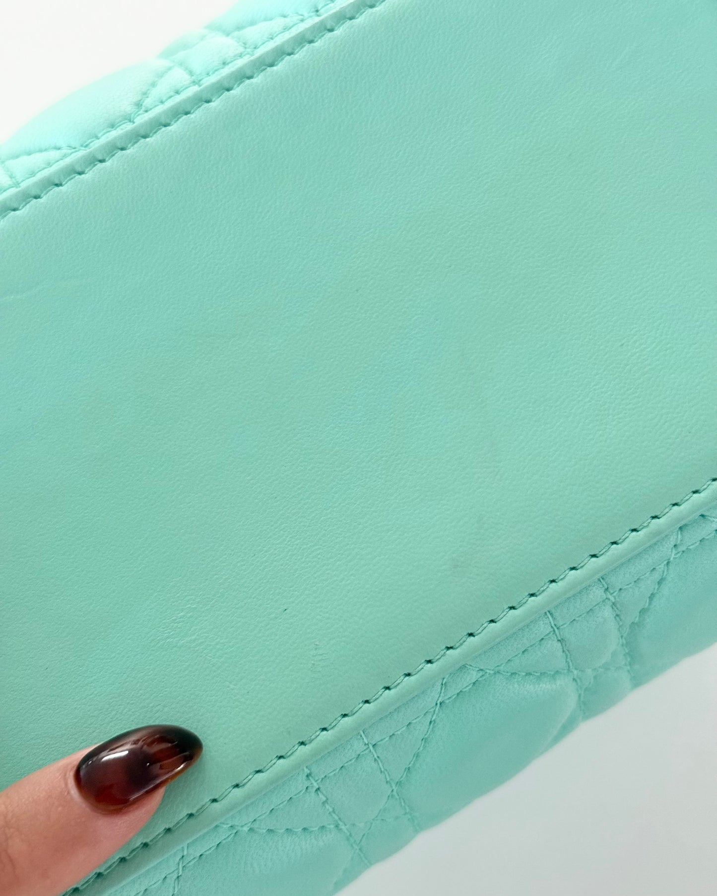 Christian Dior Turquoise and Spotted Python Medium Lady Dior