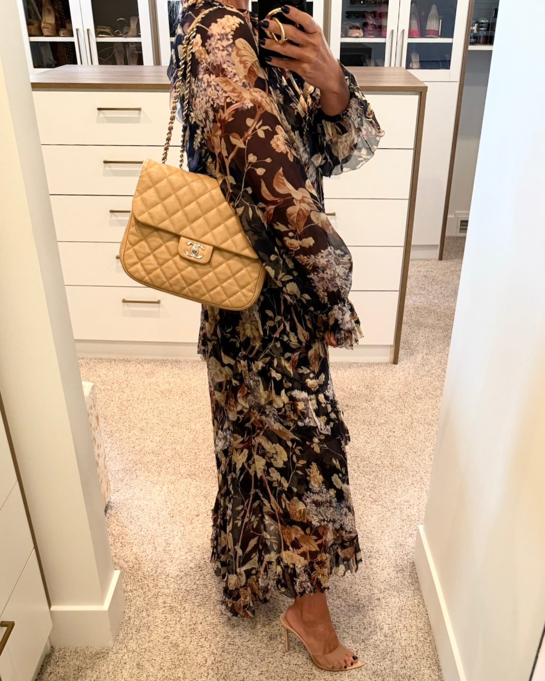 Chanel Beige Caviar Quilted Large Urban Companion Flap Bag. 25 series from 2018