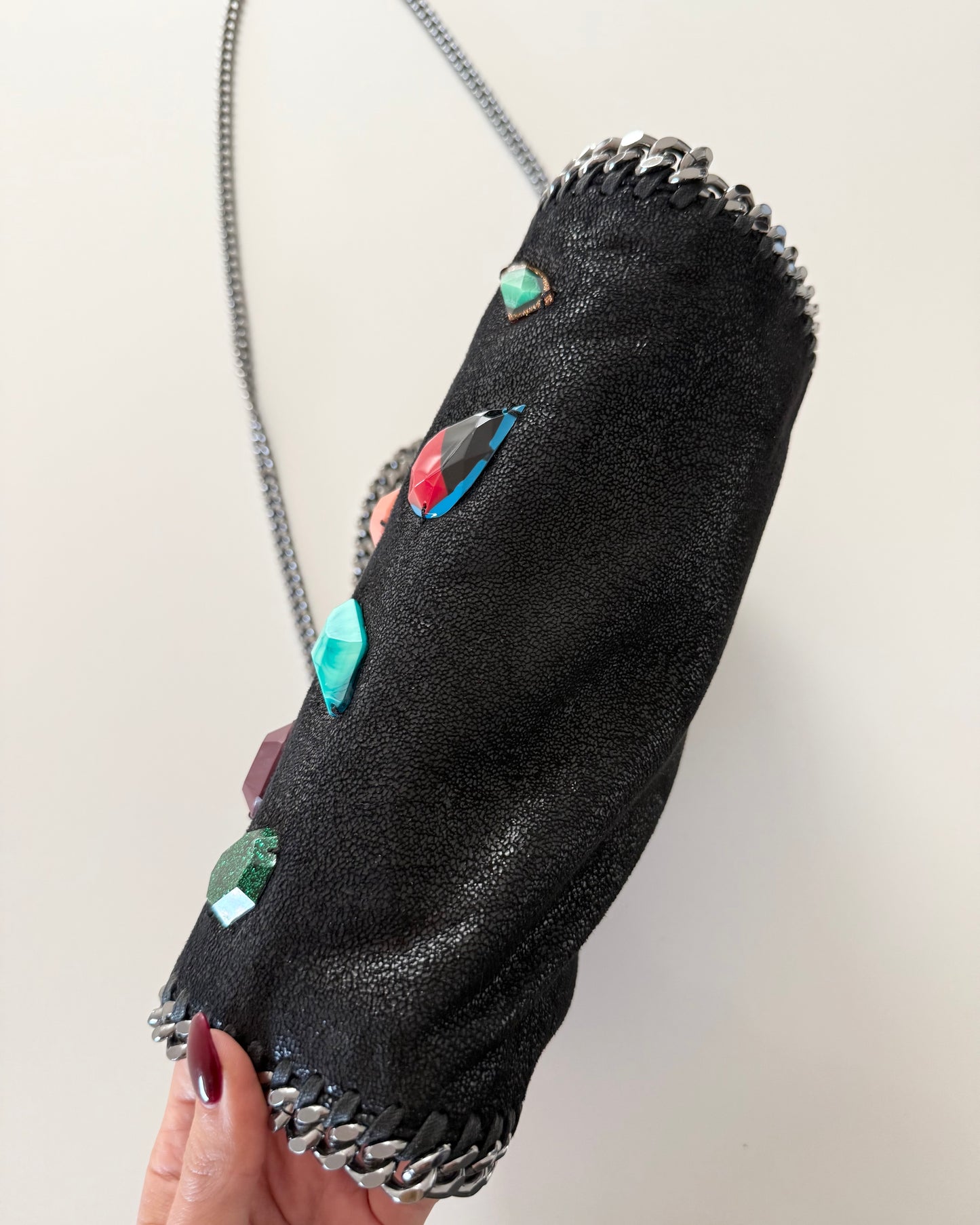 Stella McCartney Black Falabella Embellished Small Tote