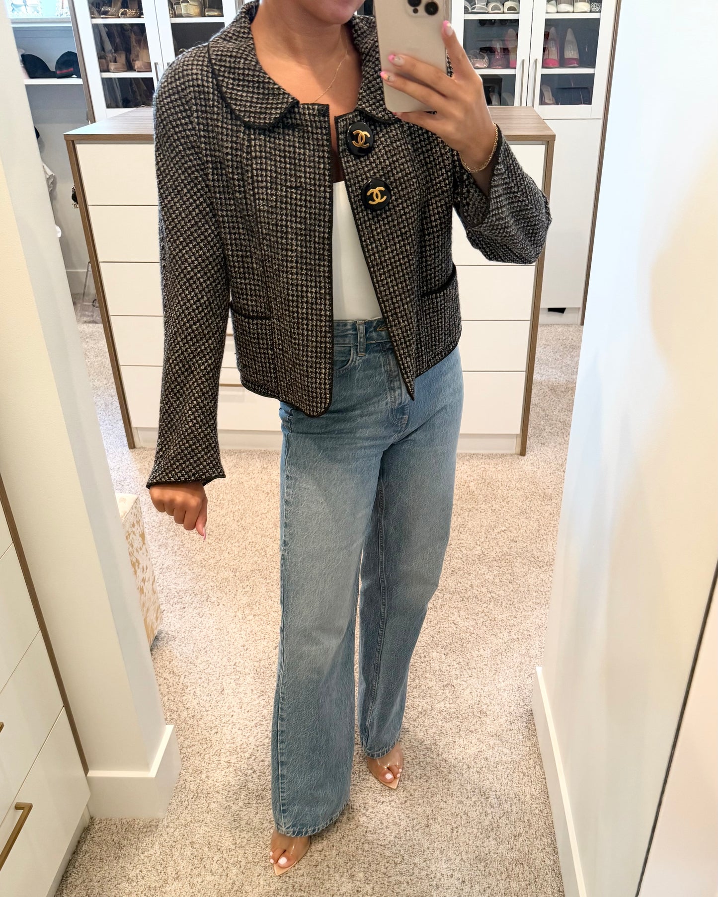 Chanel SUPER RARE Black Tweed Jacket from 29 collection 1992