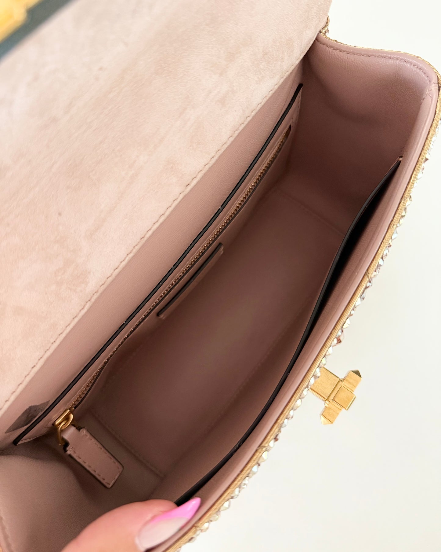 Valentino Gold Crystal Medium Roman Rockstud