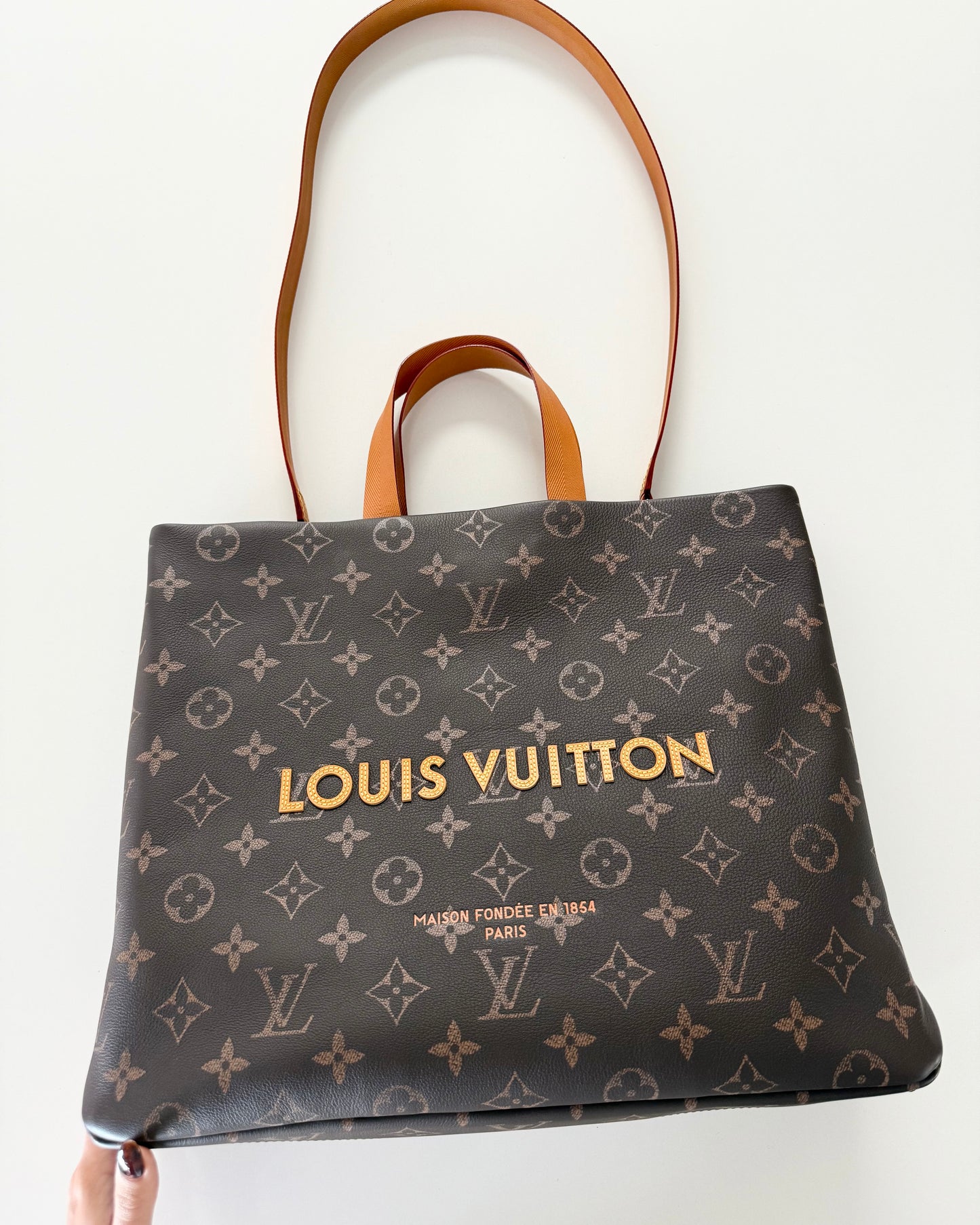 Louis Vuitton Monogram Calfskin Leather Shopper Tote MM Bag