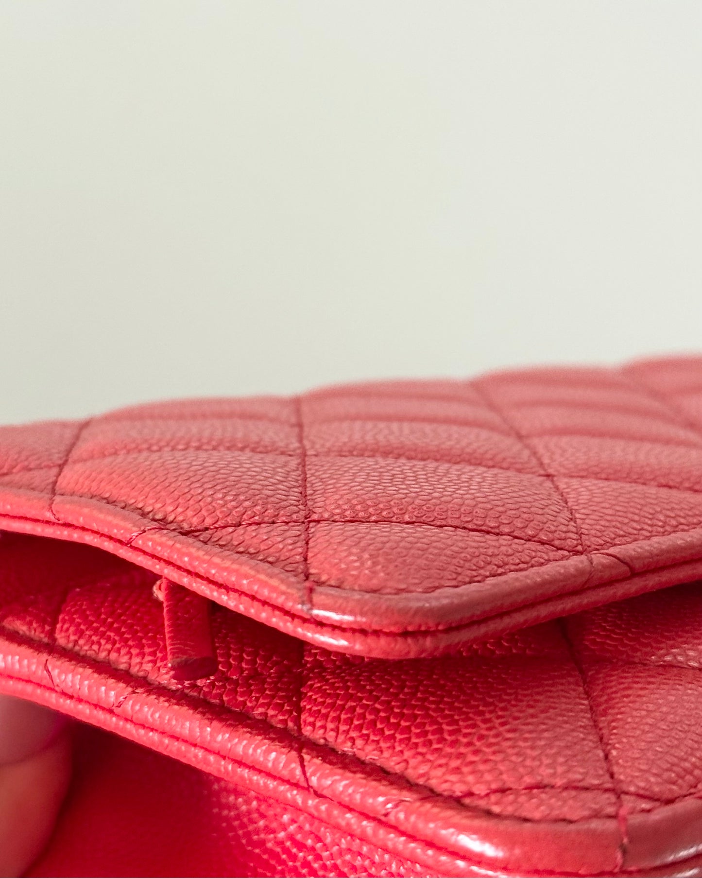 Chanel Red Caviar Classic Wallet on Chain