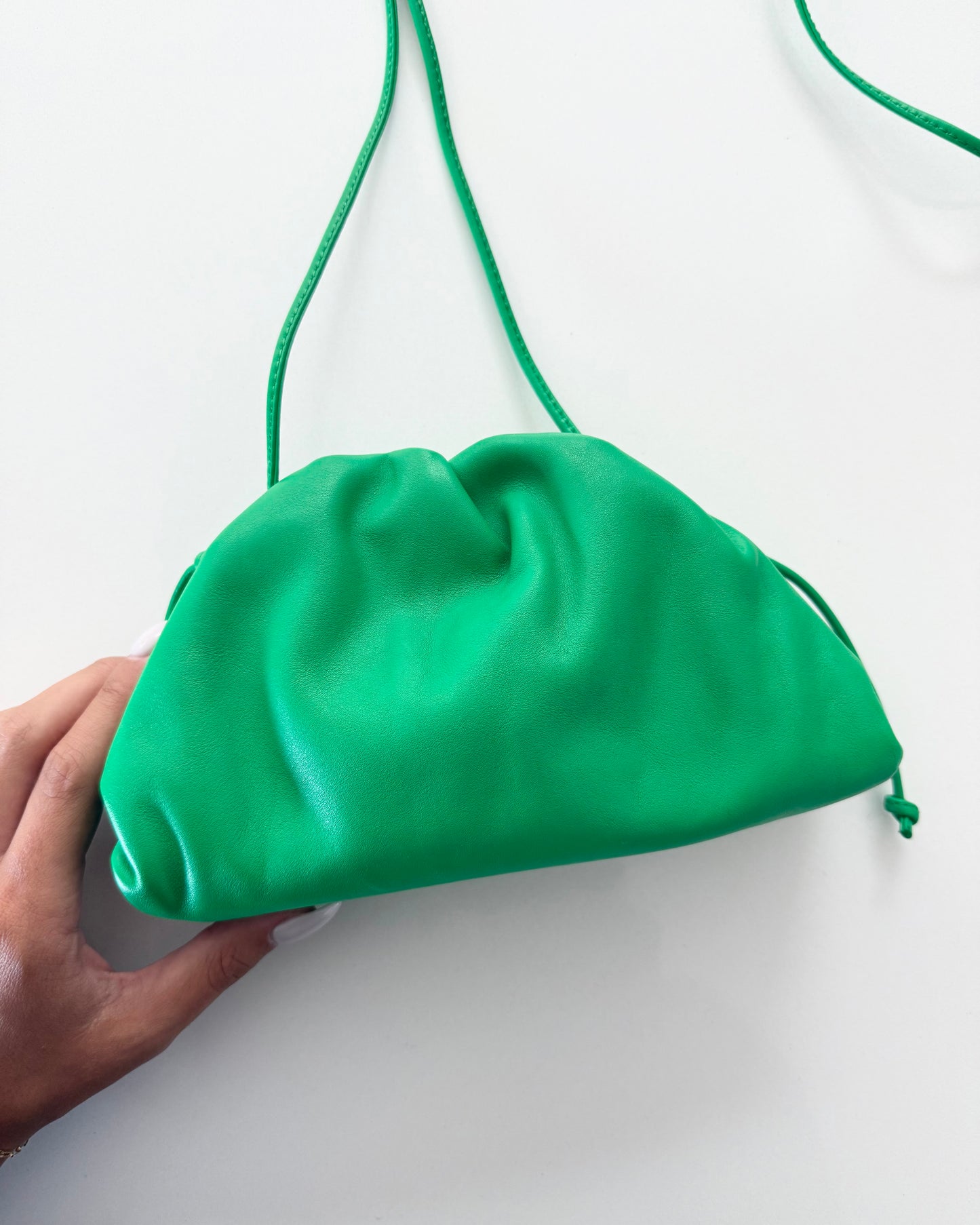Bottega Veneta Green Leather Mini Pouch