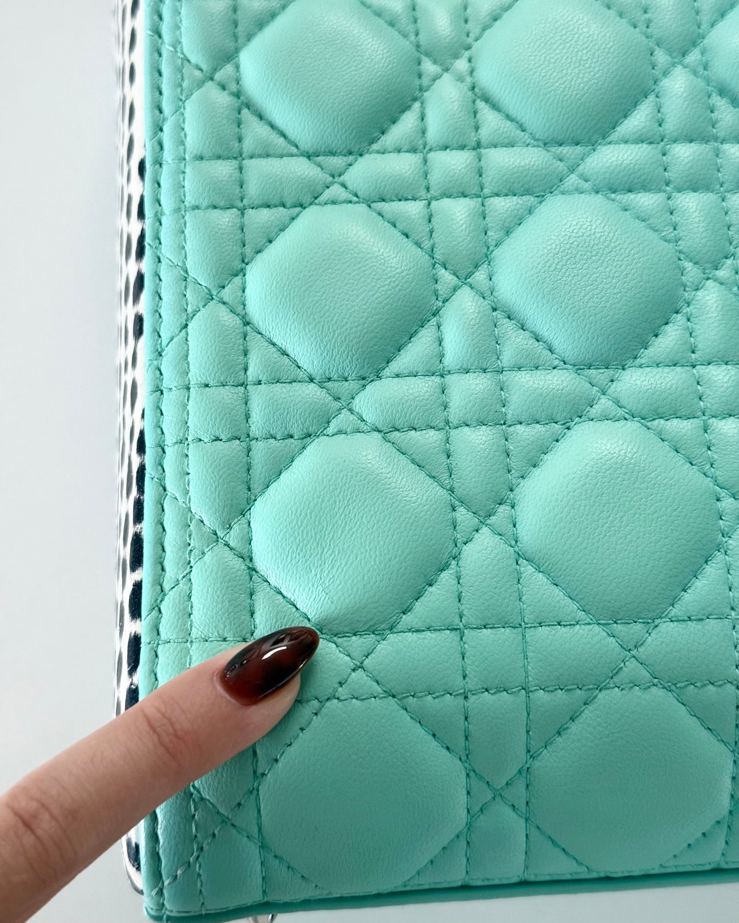 Christian Dior Turquoise and Spotted Python Medium Lady Dior