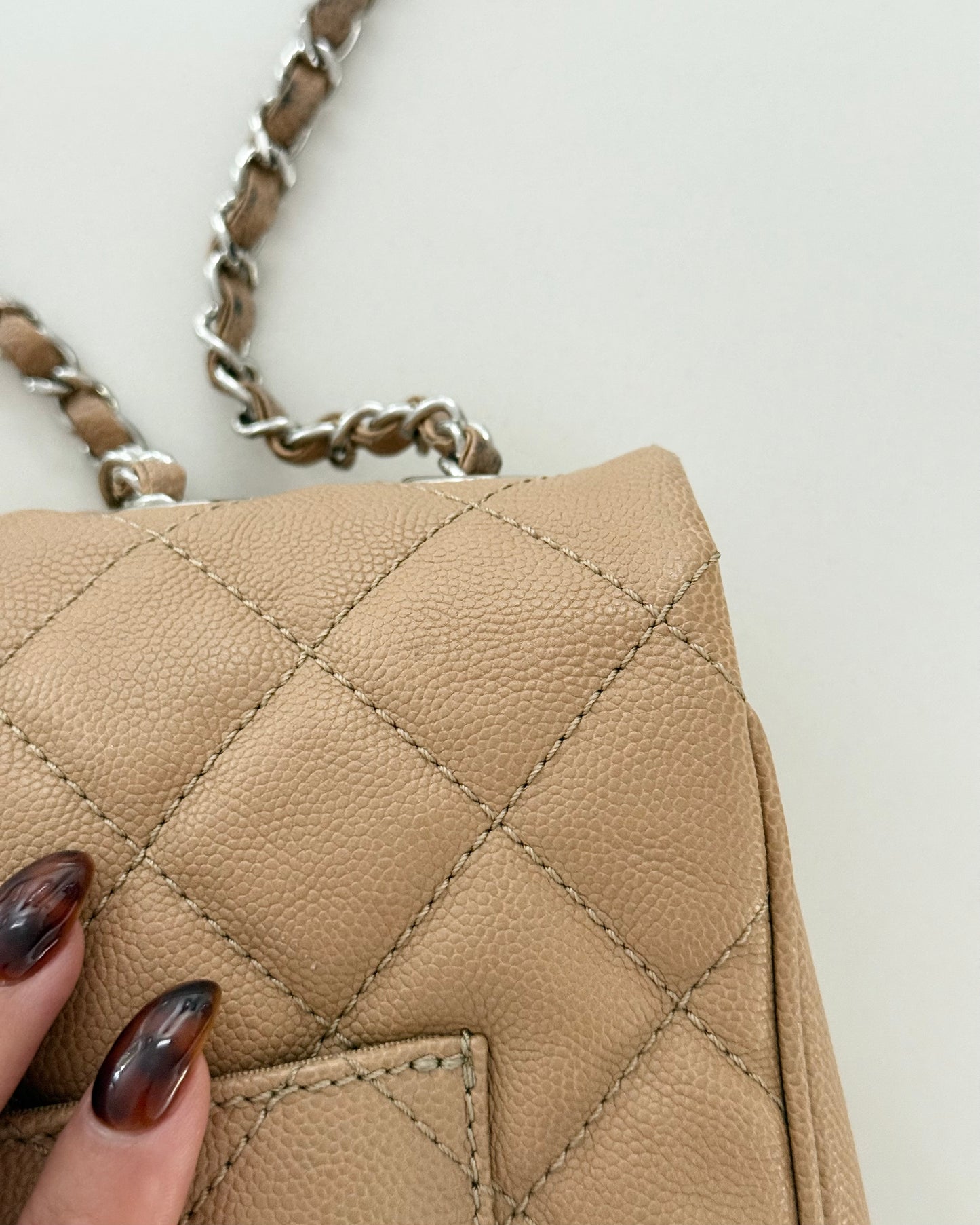 Chanel Beige Caviar Quilted Large Urban Companion Flap Bag. 25 series from 2018