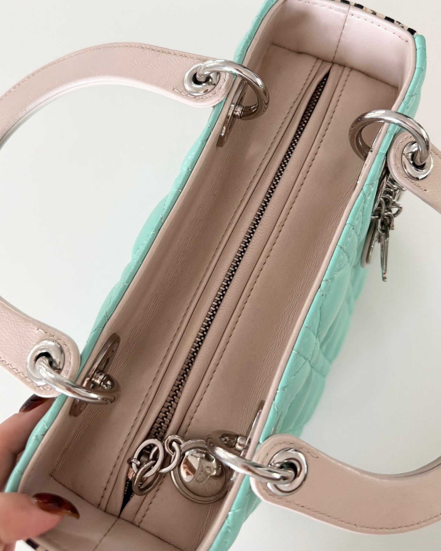 Christian Dior Turquoise and Spotted Python Medium Lady Dior