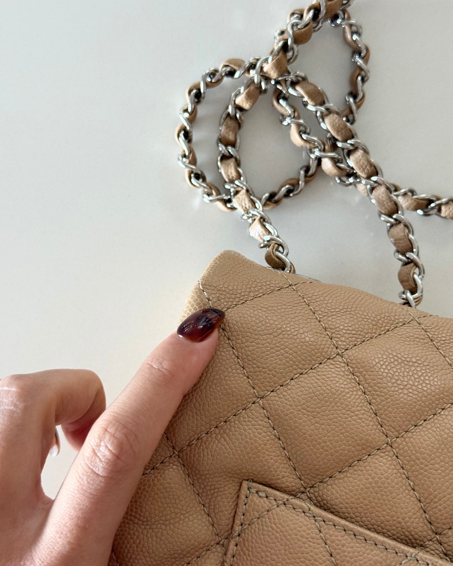 Chanel Beige Caviar Quilted Large Urban Companion Flap Bag. 25 series from 2018