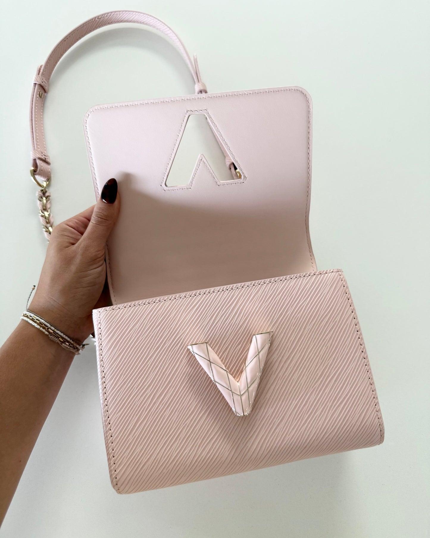Louis Vuitton LIMITED Rose Jasmine Epi Leather Enamel Wave Twist PM