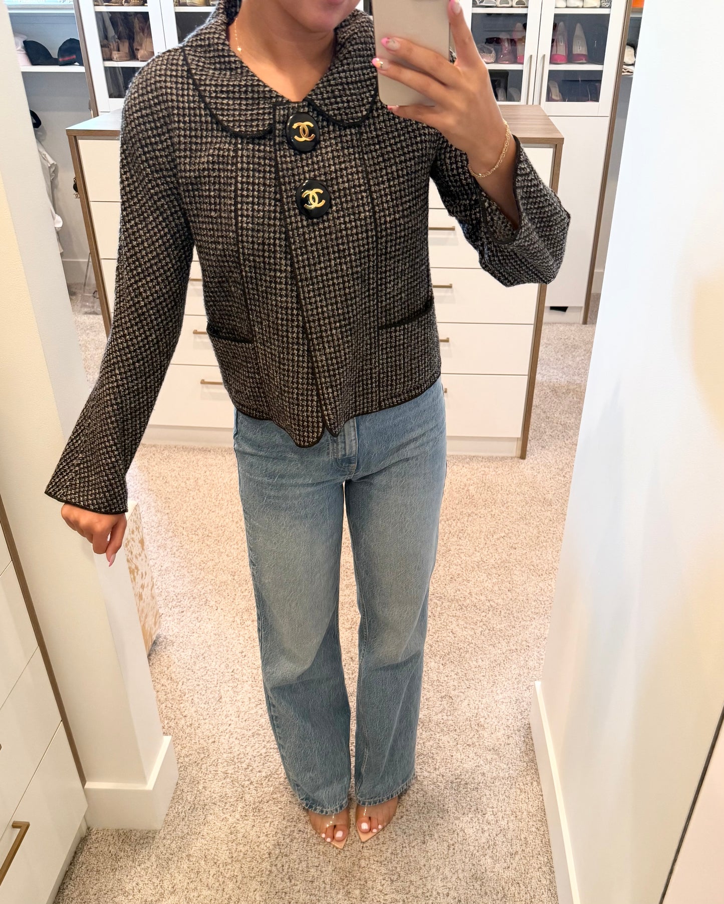 Chanel SUPER RARE Black Tweed Jacket from 29 collection 1992