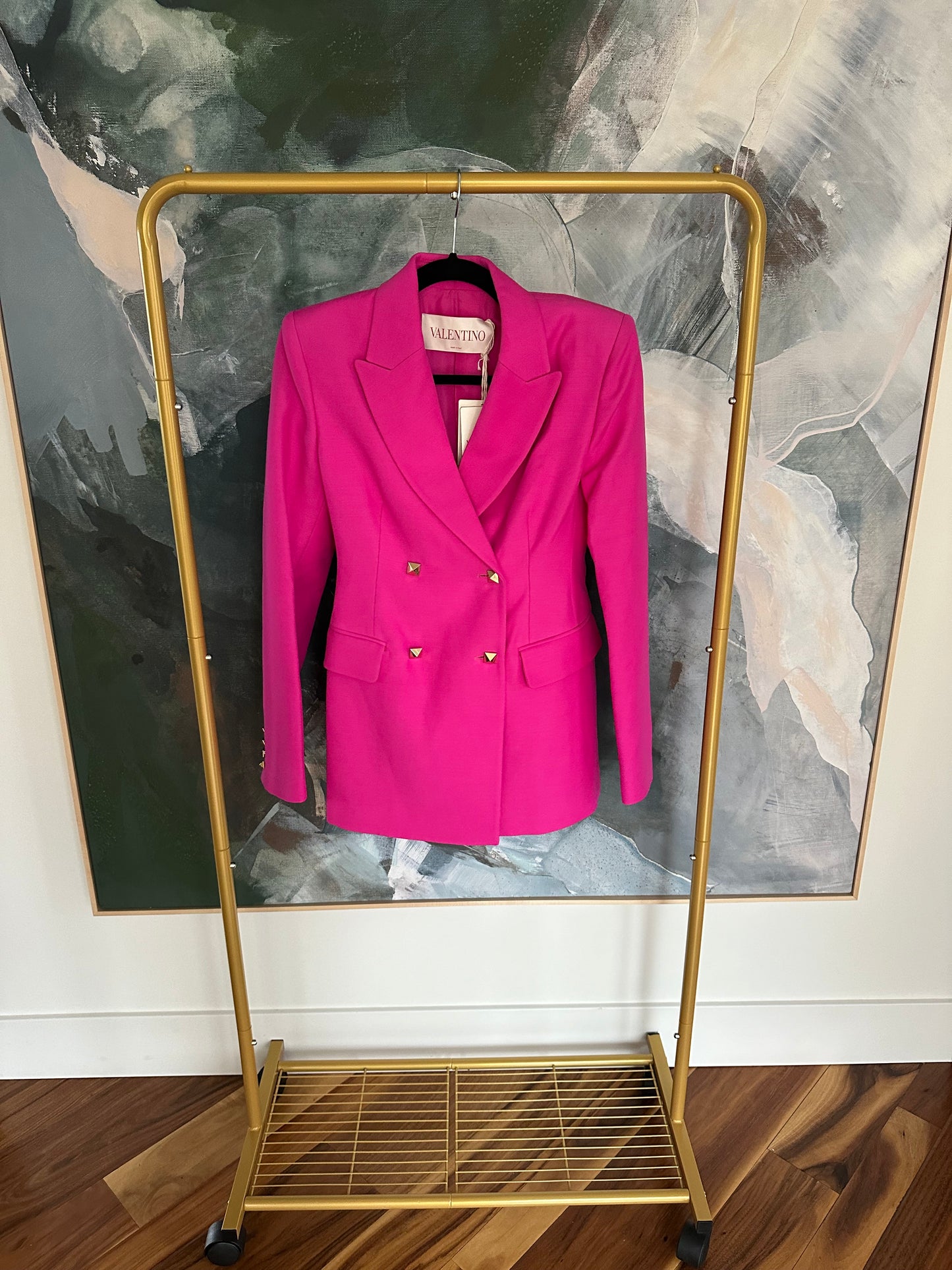Valentino Bright Pink Rockstud Blazer size 40/4