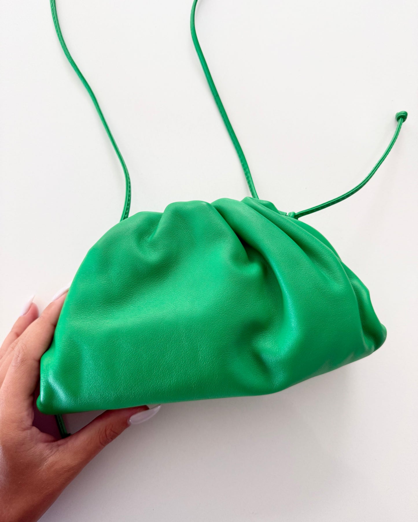 Bottega Veneta Green Leather Mini Pouch