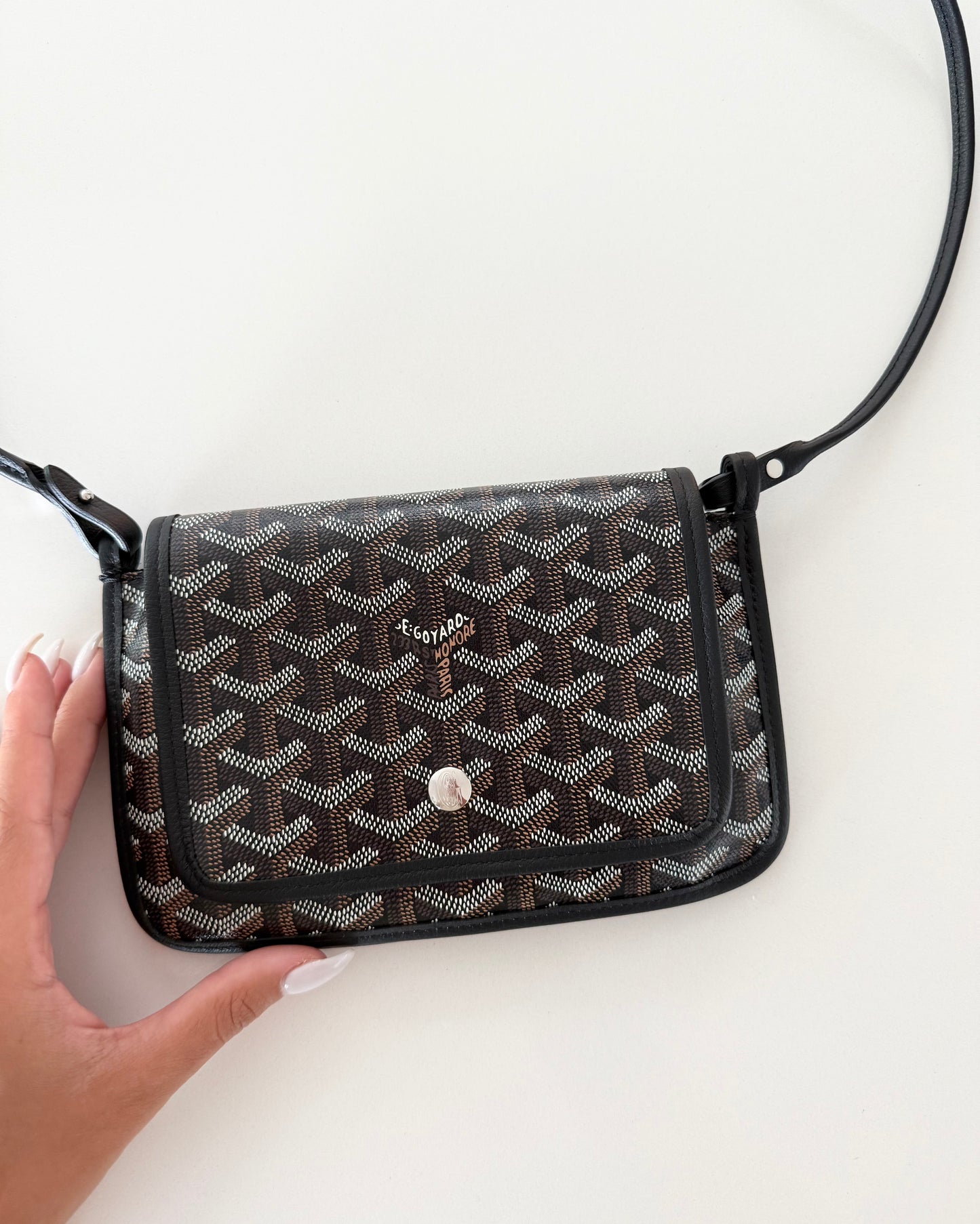 Goyard Black/Brown Chevron Print Coated Canvas Plumet Crossbody Bag