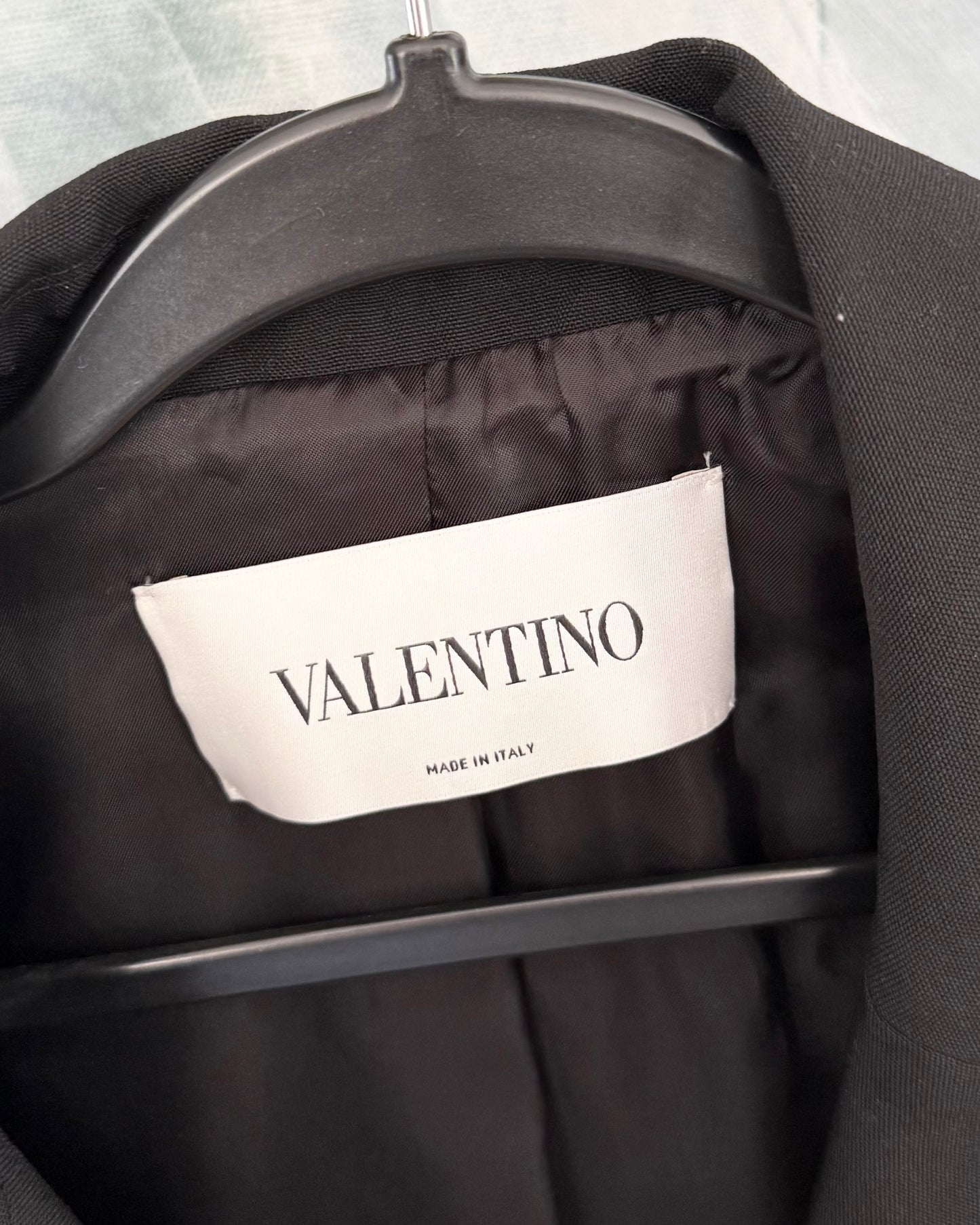 Valentino Black Bow-Tie Blazer Jacket Mini Dress Size 42