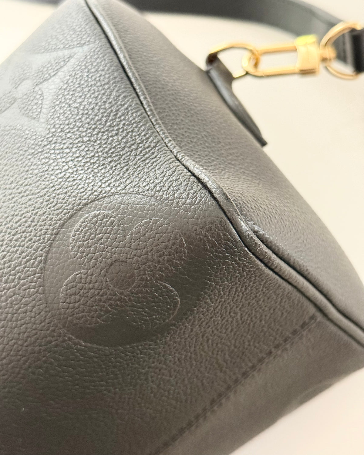 Louis Vuitton Black Monogram Giant Empreinte Leather Speedy 25 NM Bandouliere